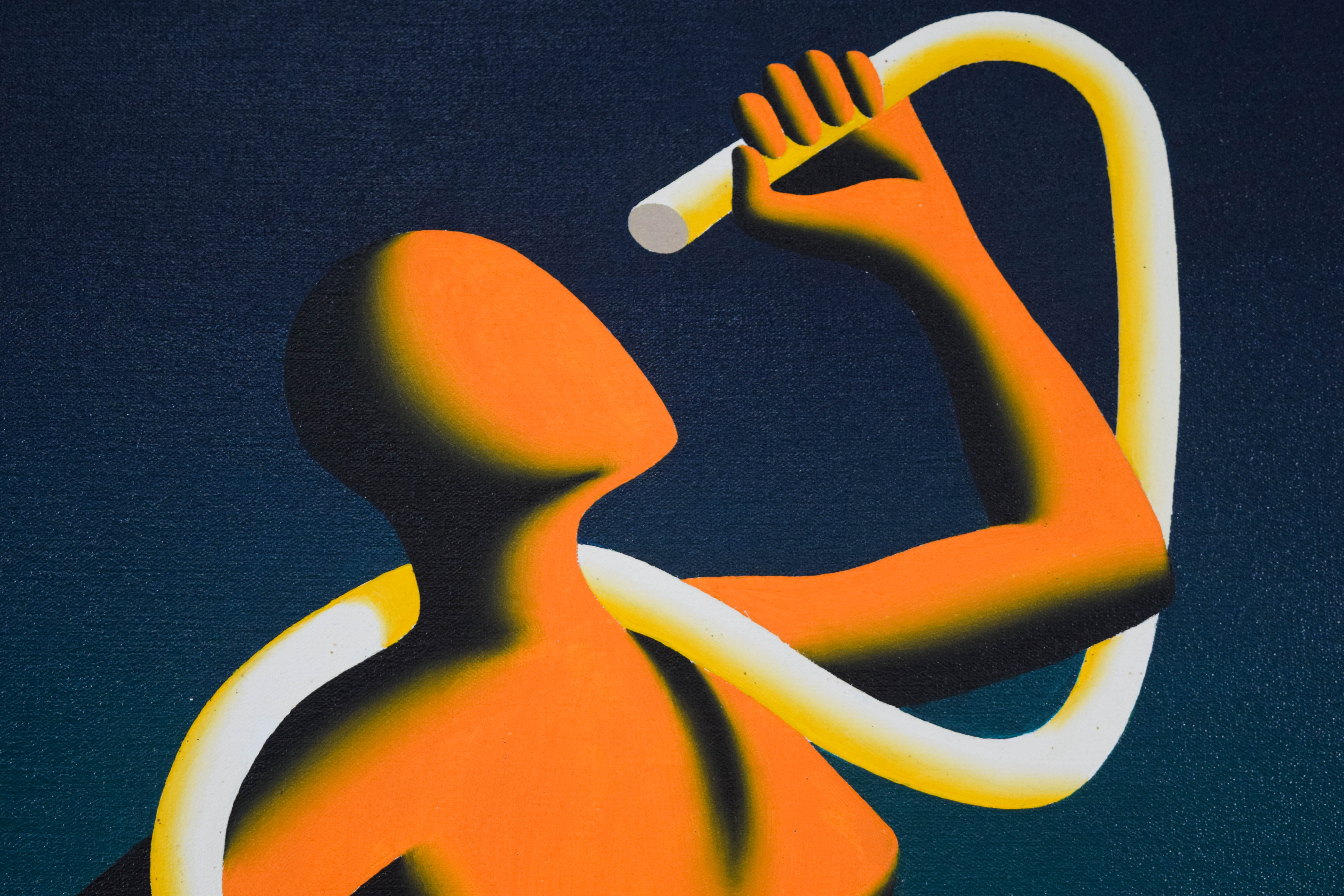 Mark Kostabi Oil on Canvas Untitled, 1998