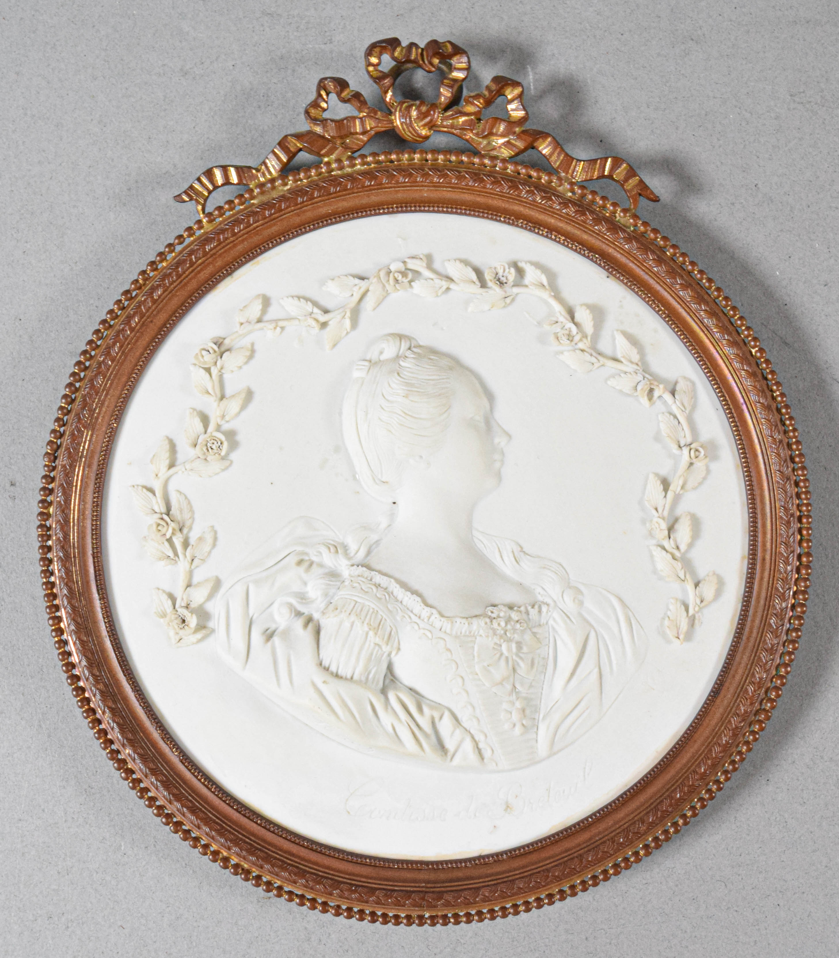 Pair of 19th Century Biscuit Porcelain Portrait Relief Plaques