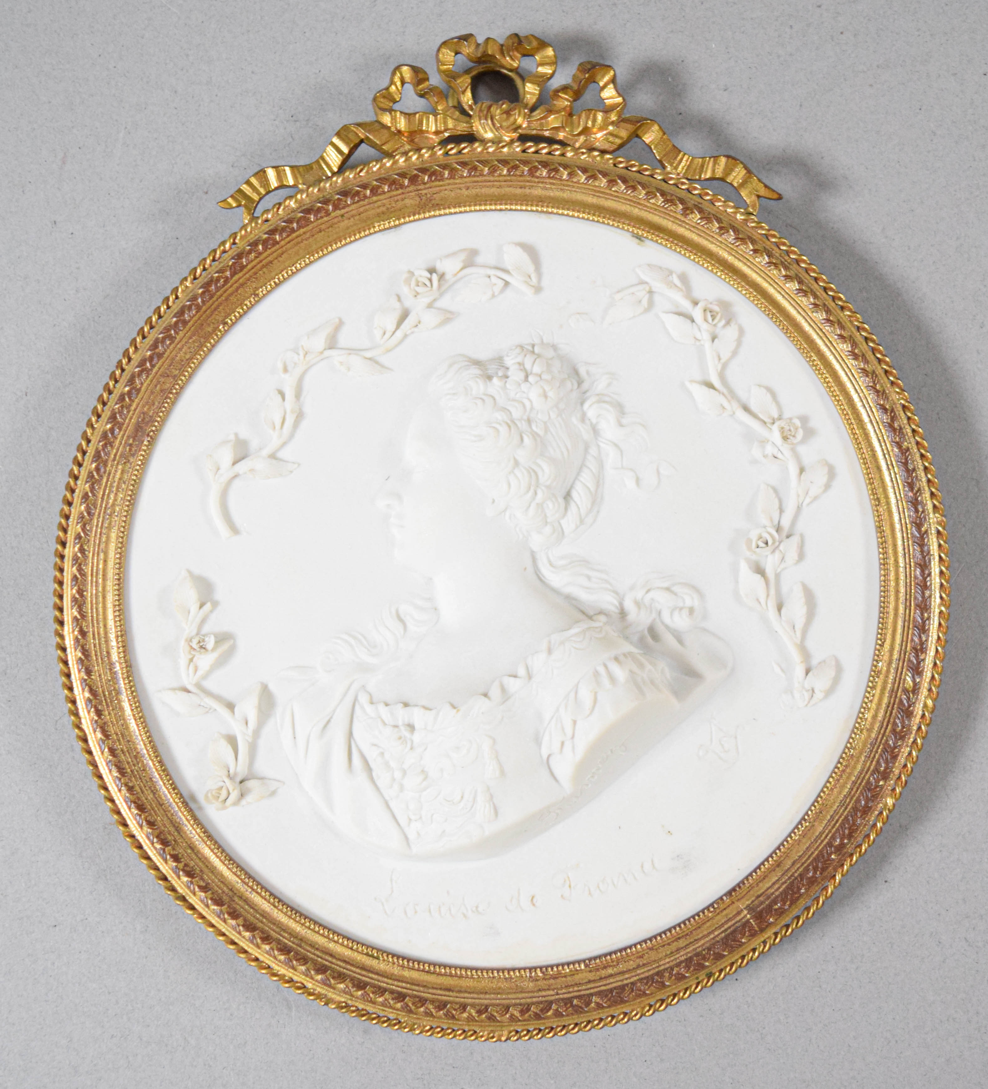 Pair of 19th Century Biscuit Porcelain Portrait Relief Plaques