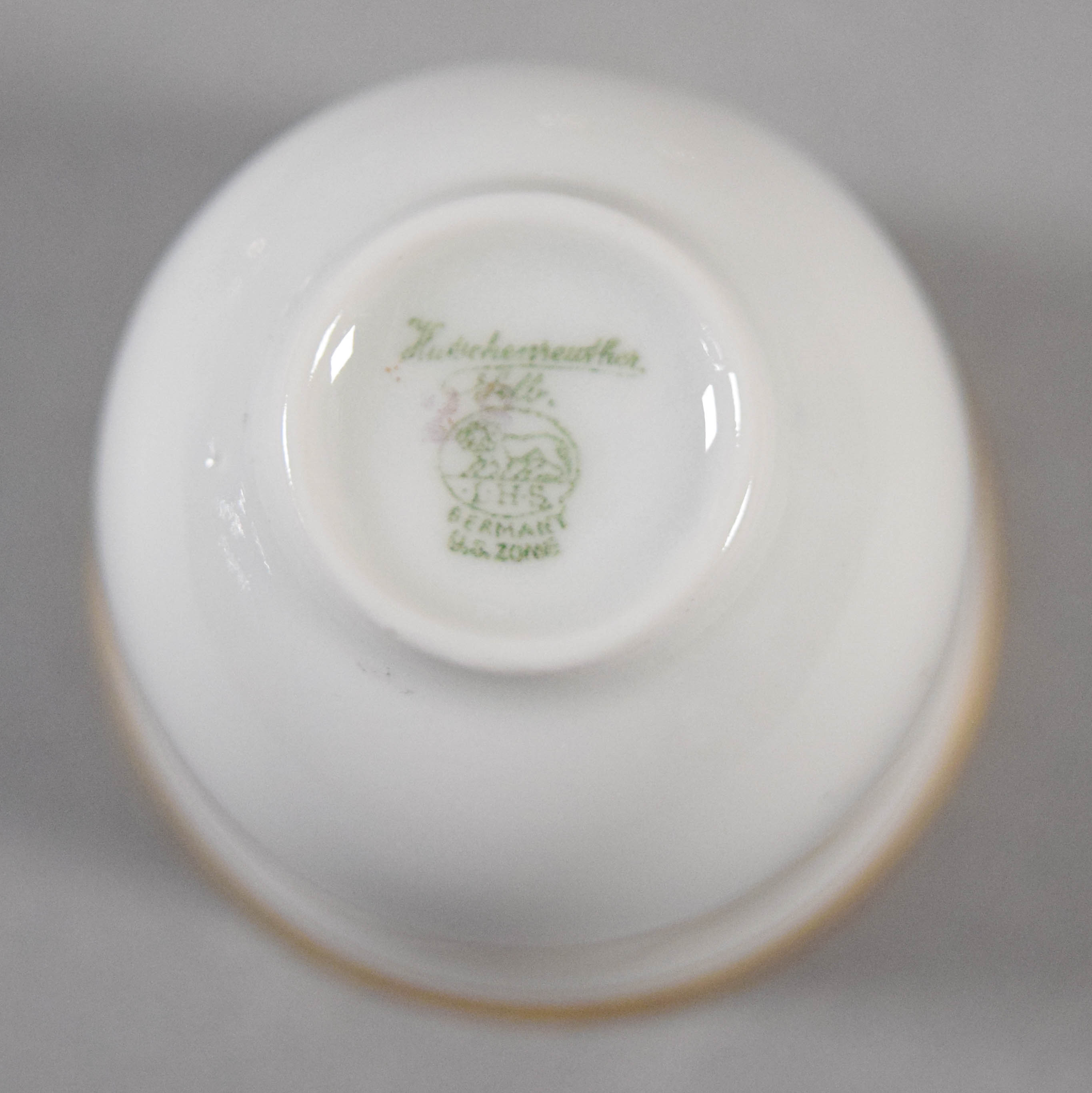 12 Sterling Silver Cup Holders With 9 Hutschenreuther Porcelain Liners