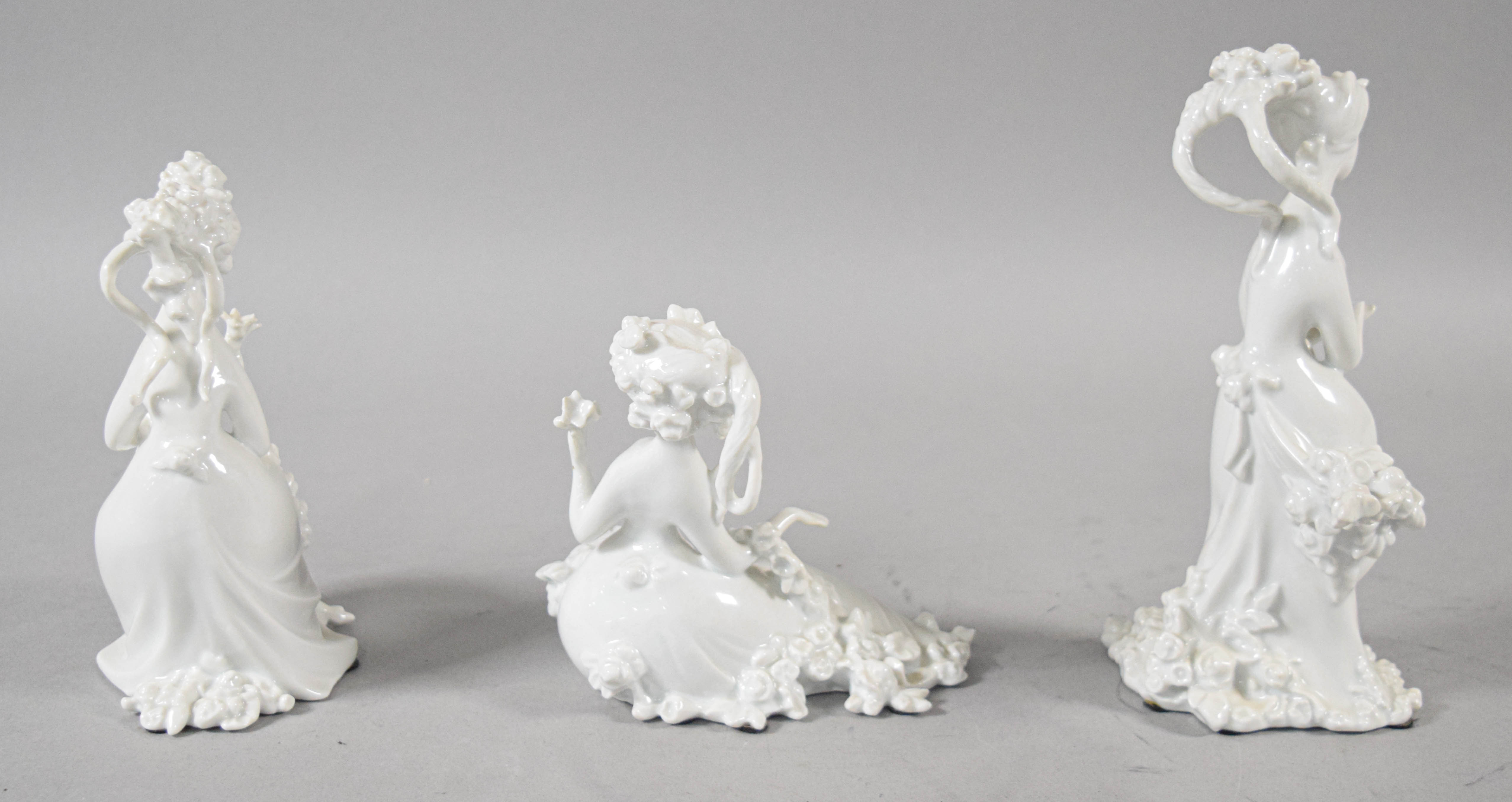 3 Rosenthal Studio-Line White Glazed Porcelain Figurines by Bjorn Wiinblad