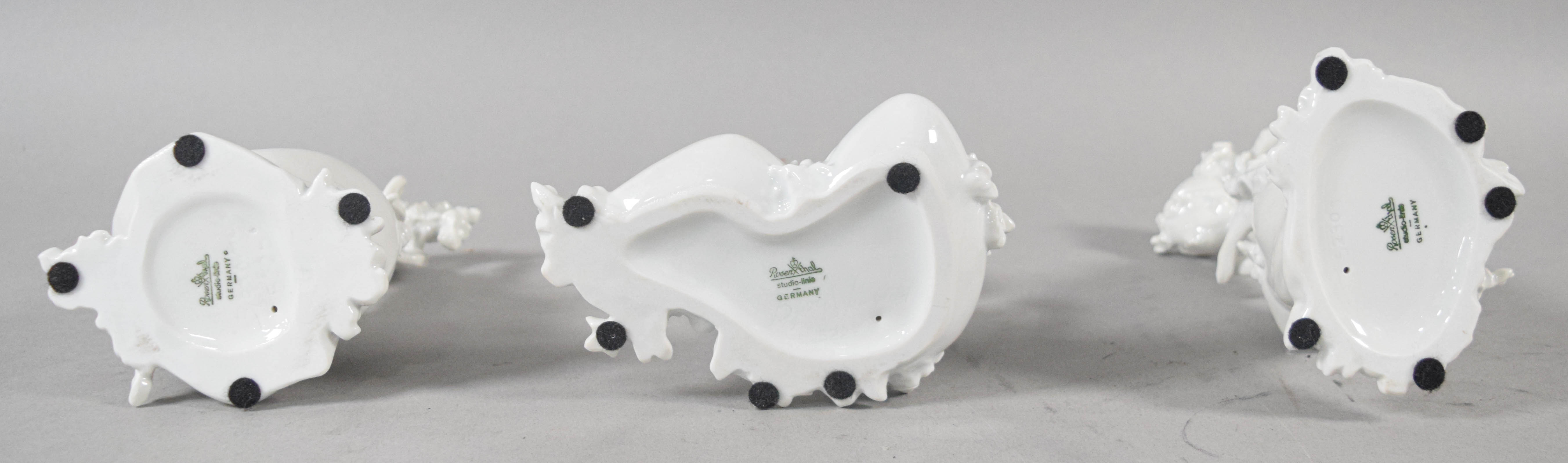 3 Rosenthal Studio-Line White Glazed Porcelain Figurines by Bjorn Wiinblad