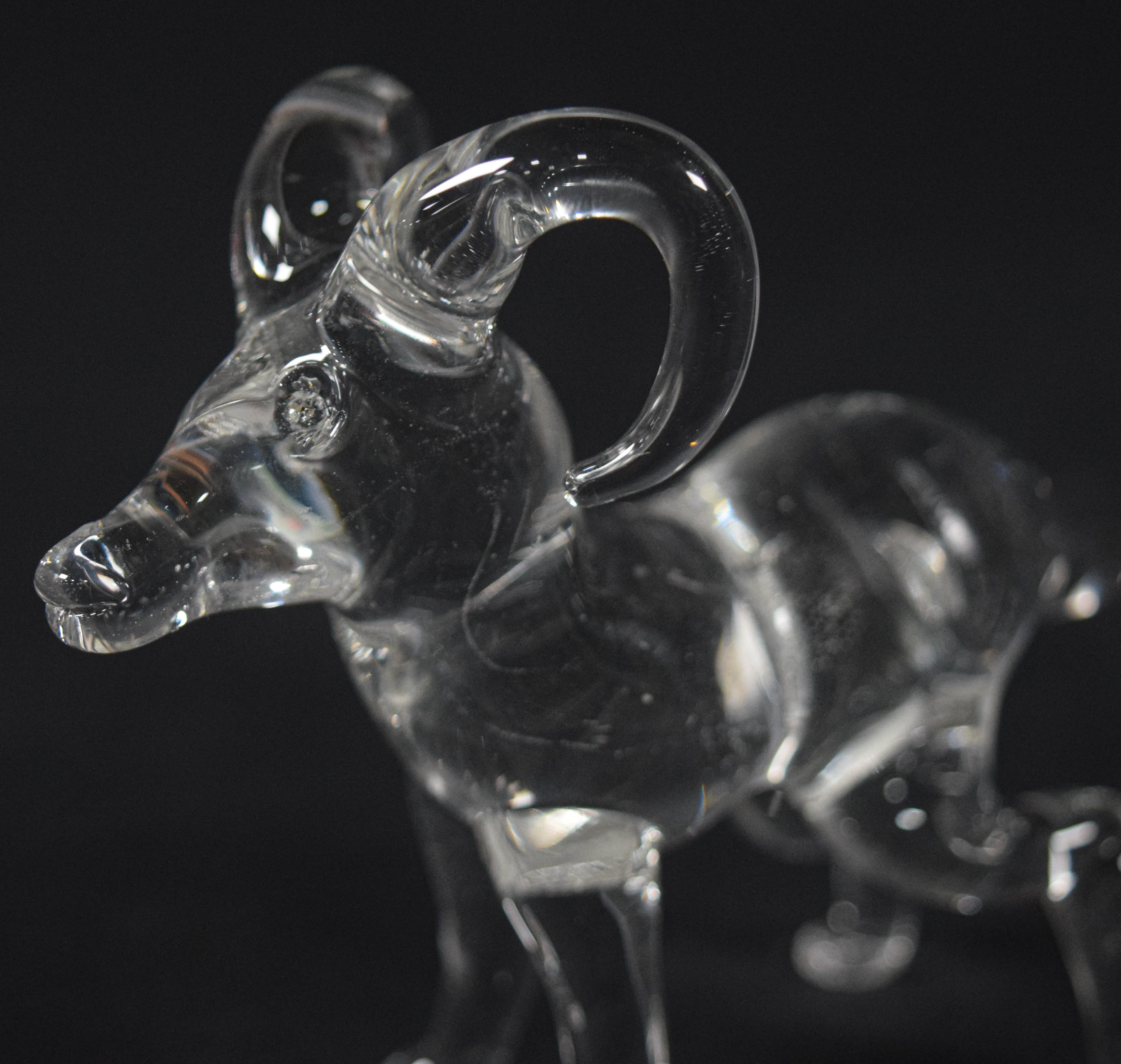 13 Hand-Blown Clear Glass Animal and Mythical Creature Figurines