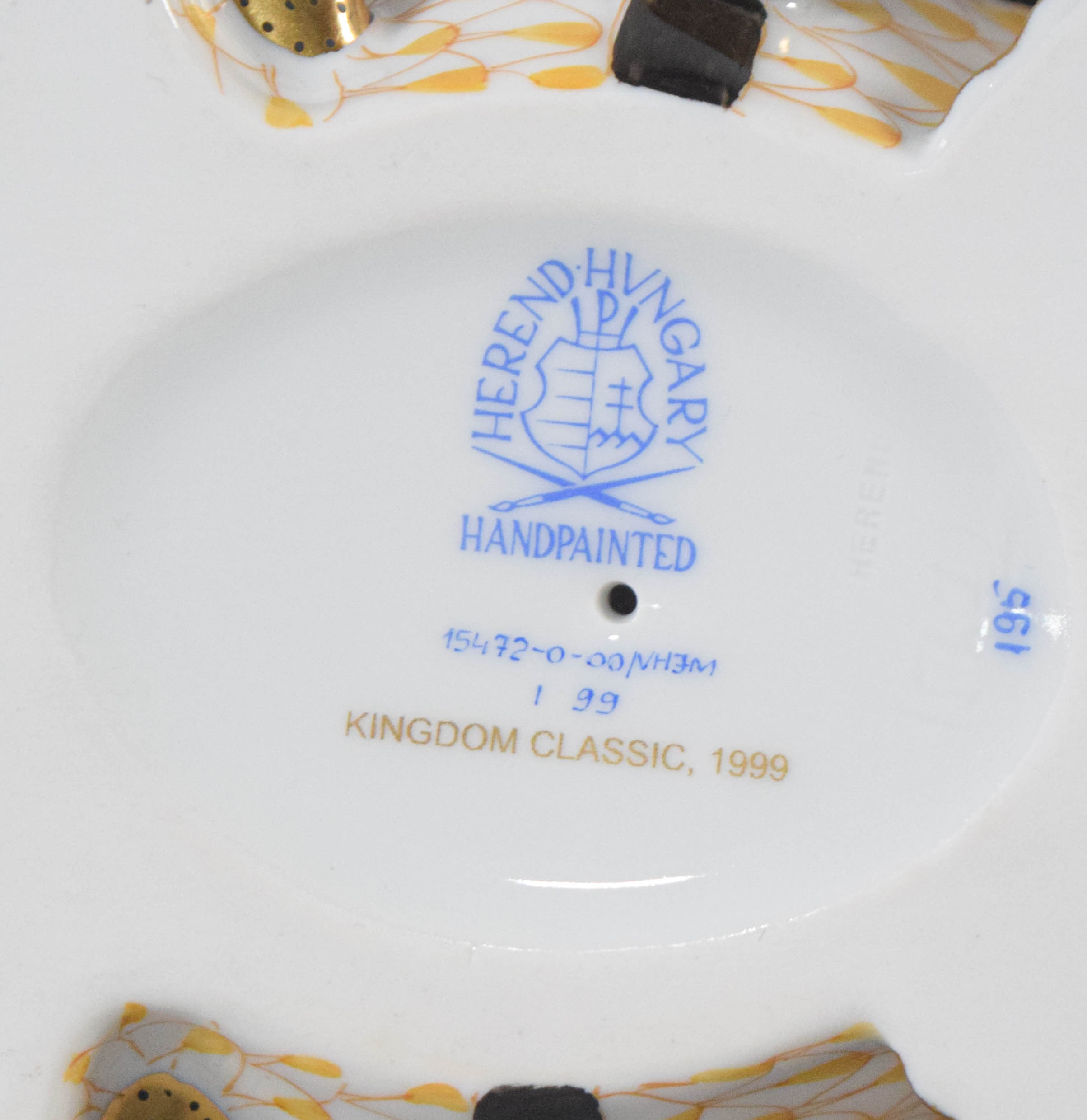 Herend Kingdom Classic Bactrian Camel in Orange Fishnet Pattern