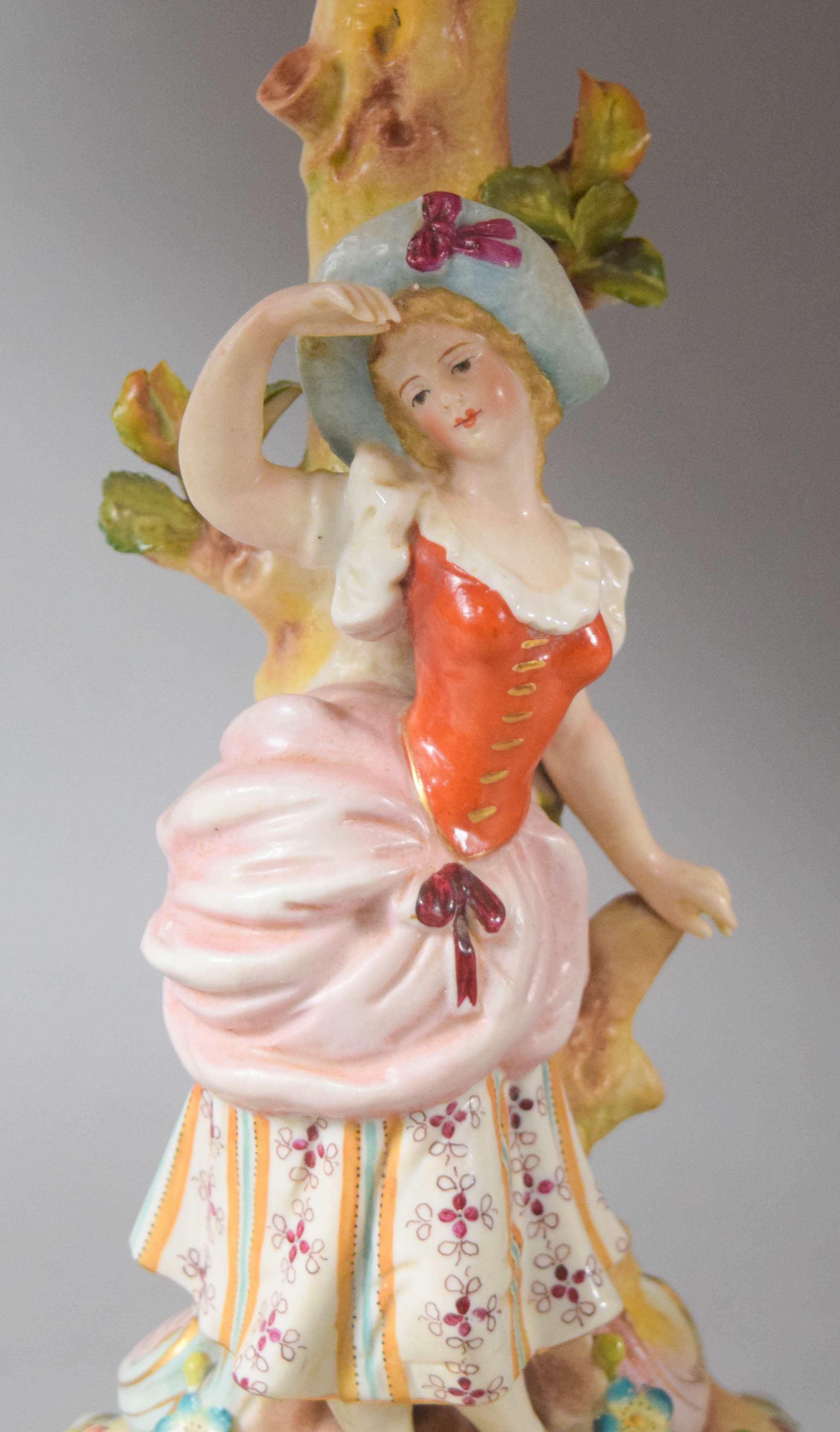Pair of German Porcelain Figural Table Lamps