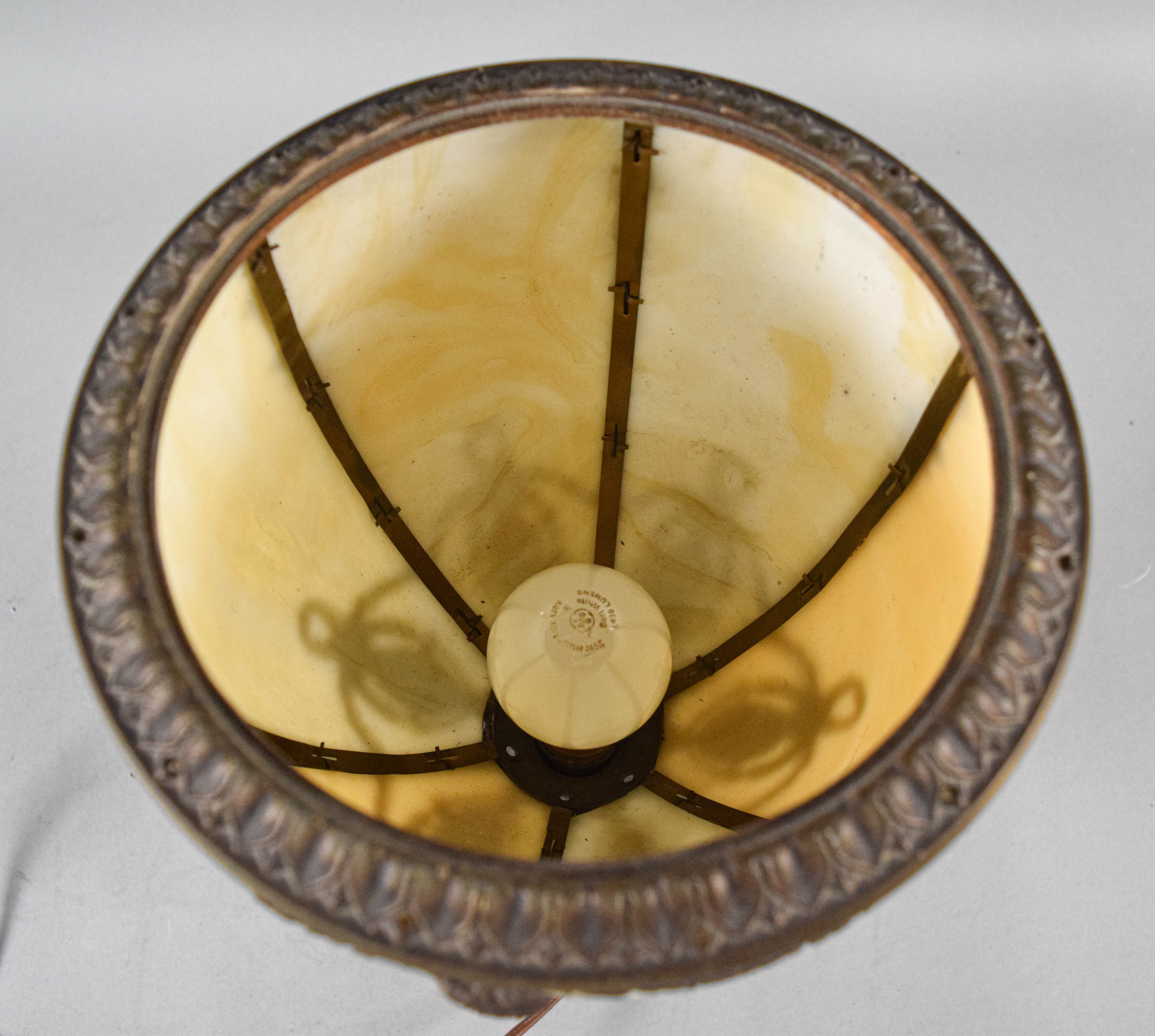 Neoclassical Style Slag Glass Urn Table Lamp