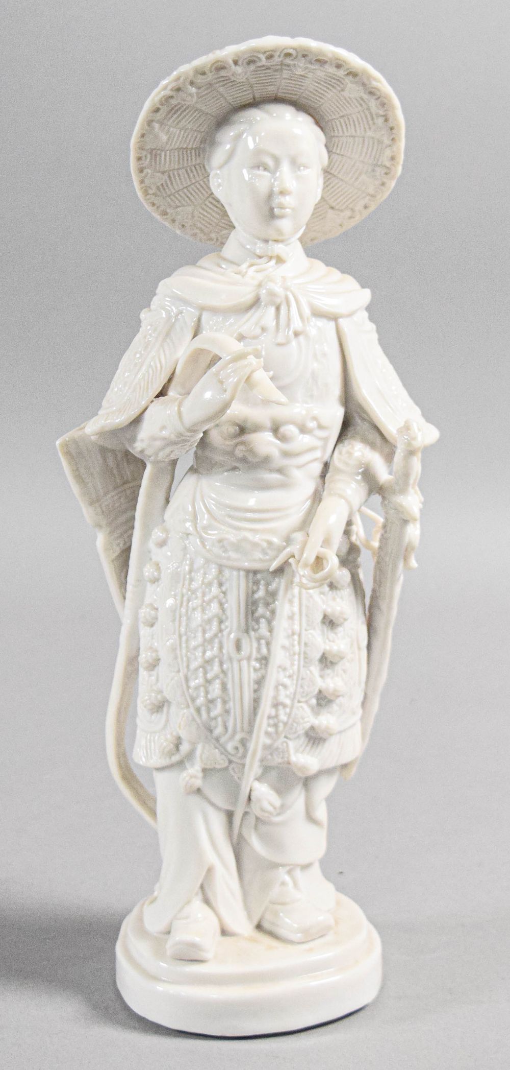 Lot 173: Chinese Blanc de Chine Porcelain Figure of Mulan