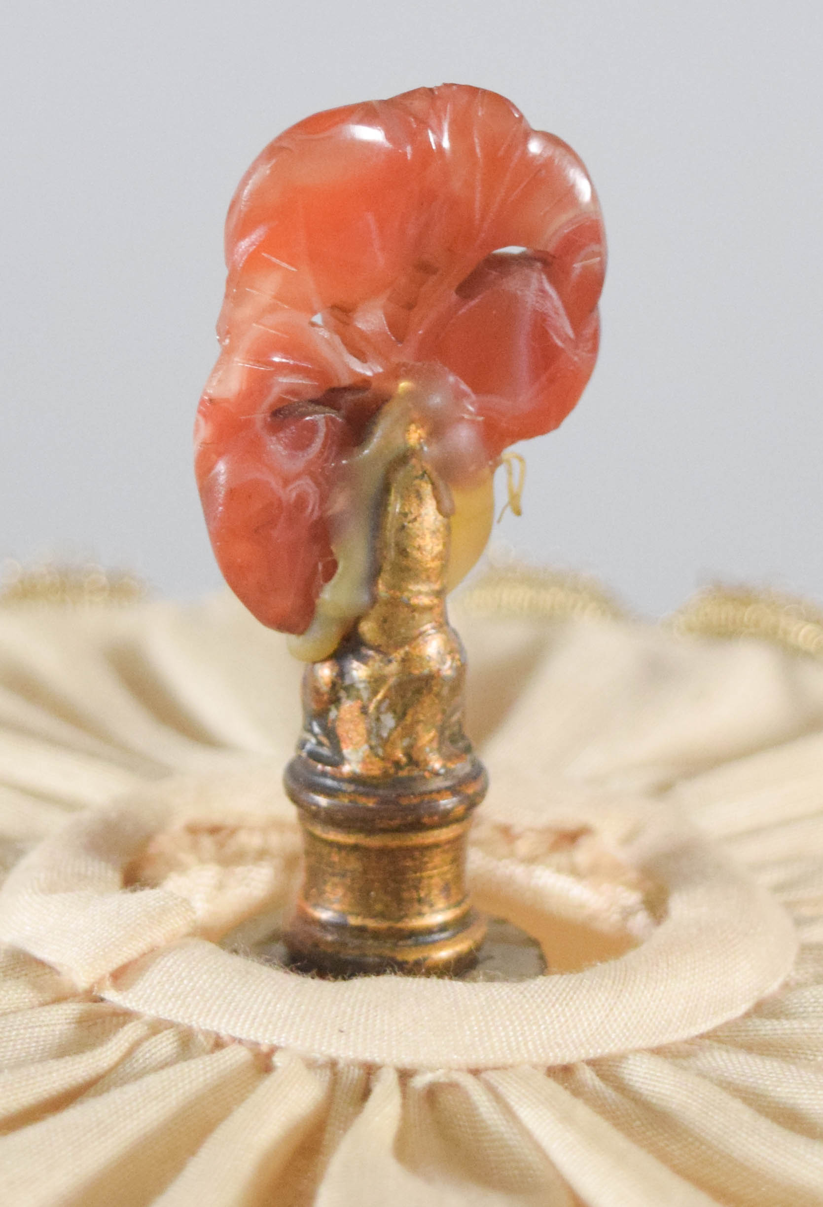 Pair of Nicholas Haydon Chinoiserie Gilt Metal and Carved Semi-Precious Stone Table Lamps