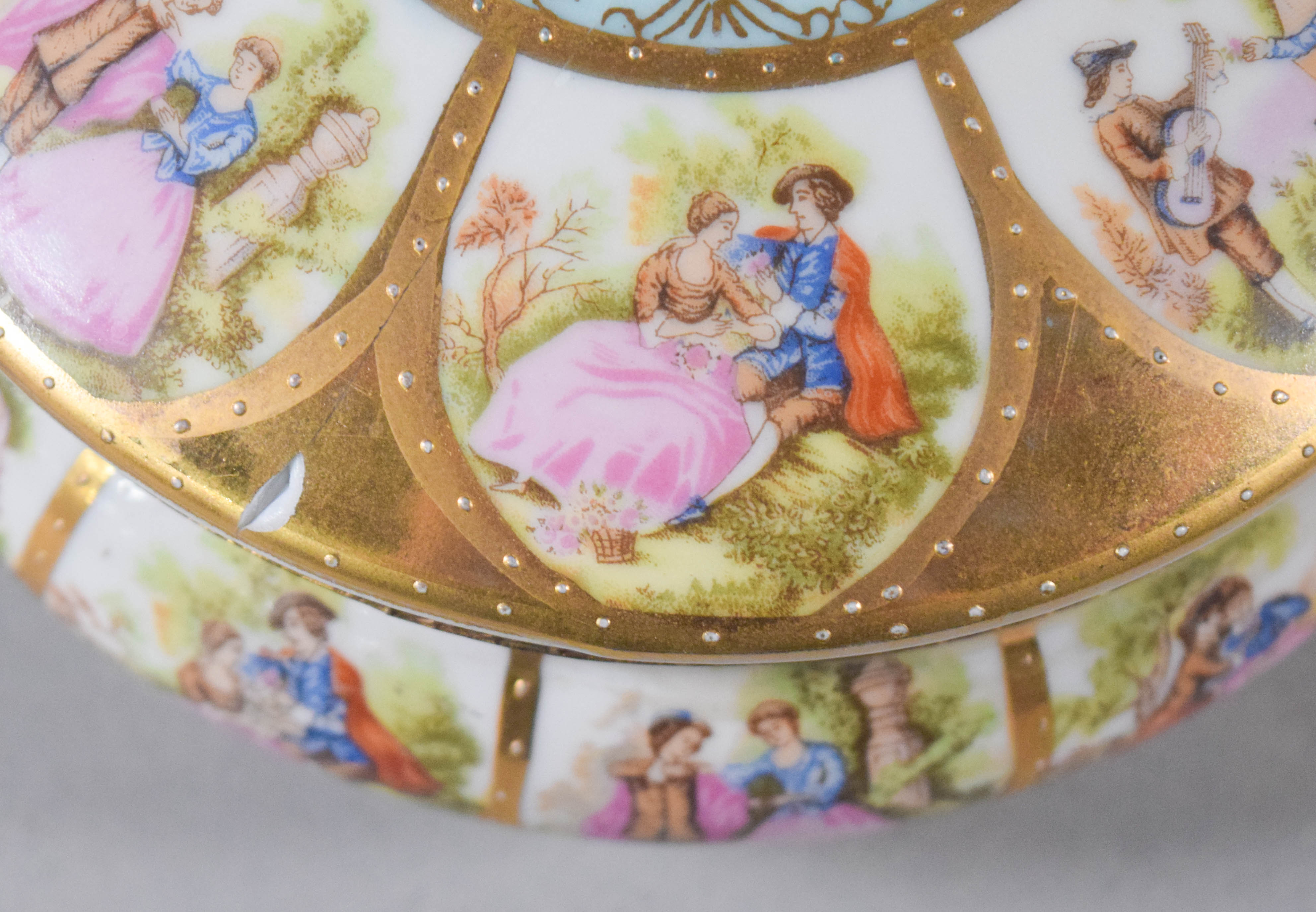 Royal Vienna Hand Painted Porcelain Silent Butler