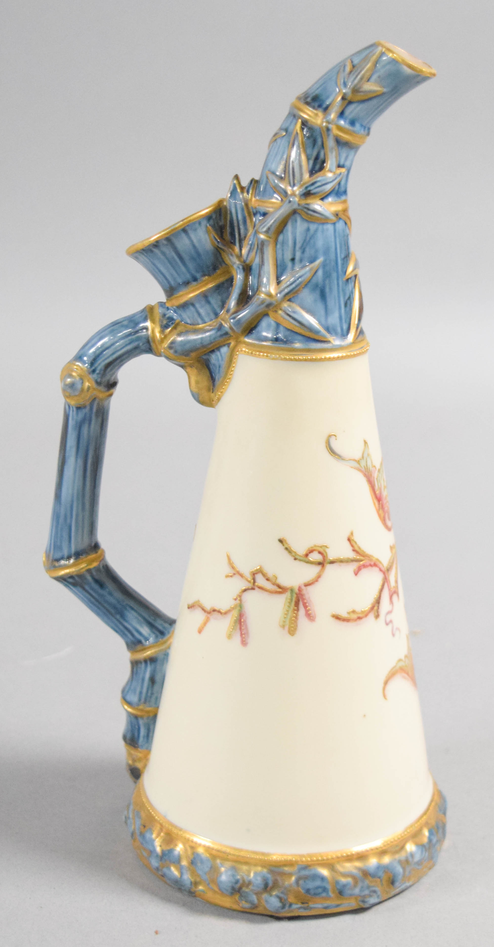 Royal Worcester Aesthetic Movement Porcelain Bamboo Ewer Shape 1333