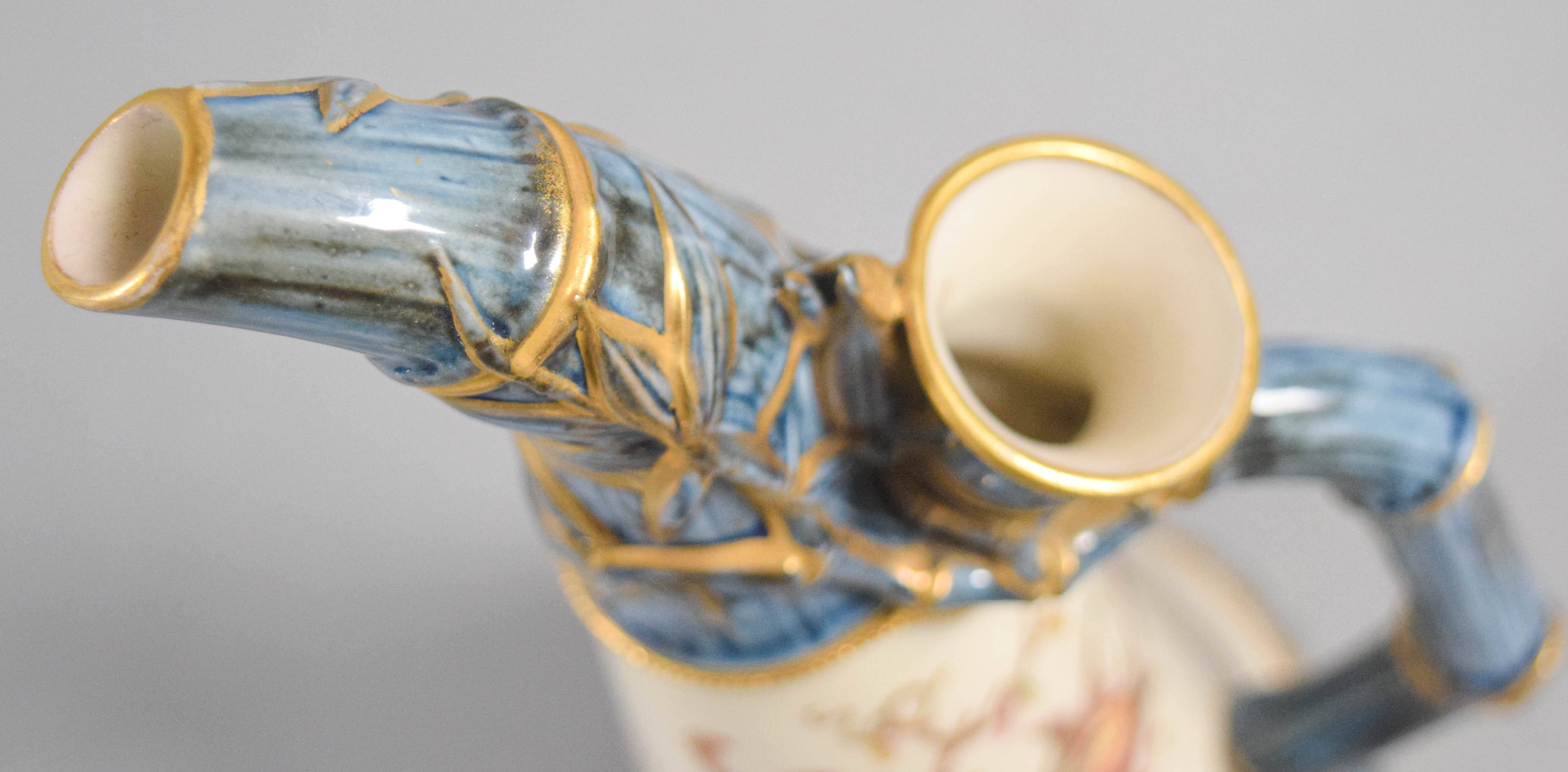 Royal Worcester Aesthetic Movement Porcelain Bamboo Ewer Shape 1333