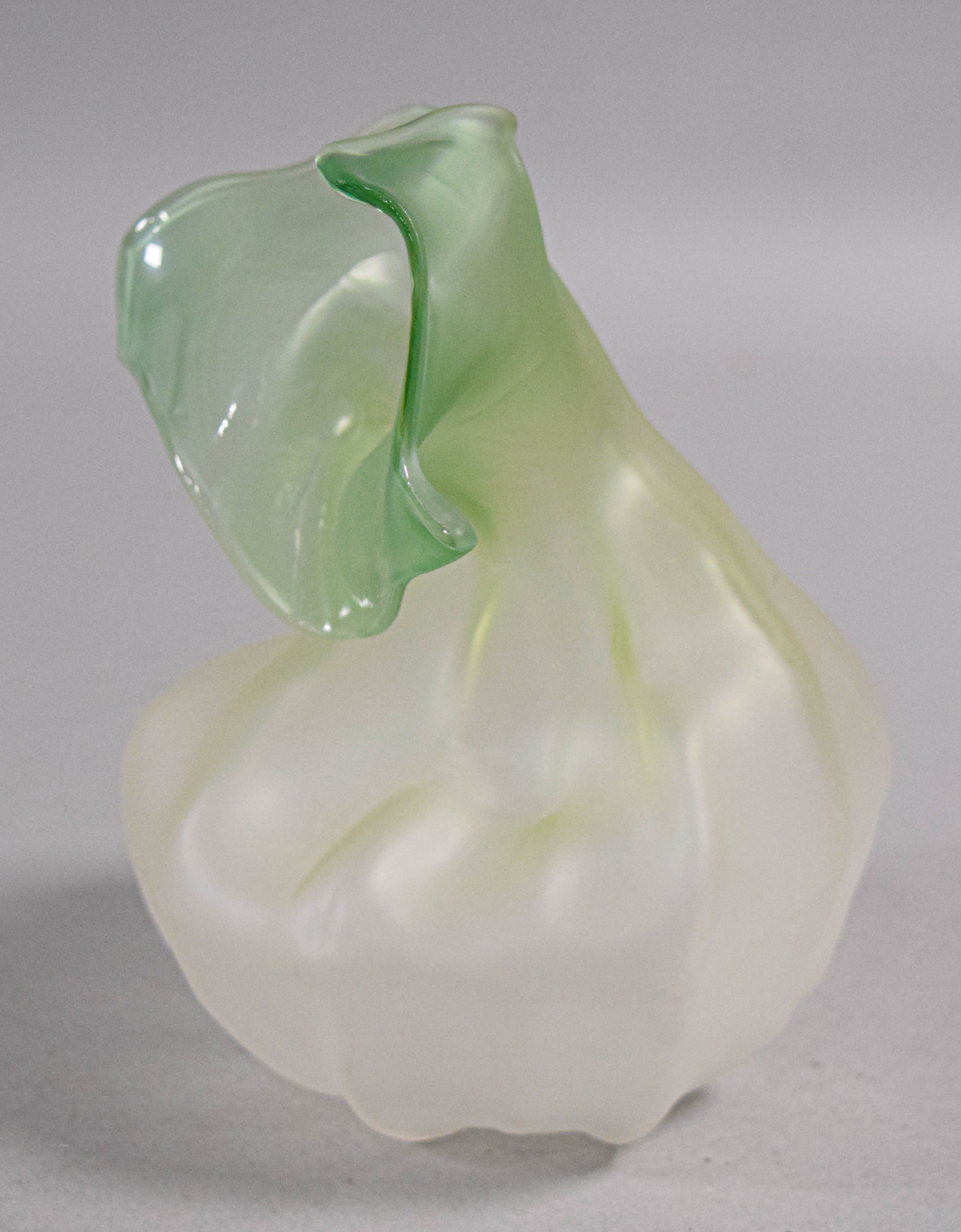 Nikolas Weinstein Hand-Blown Frosted Art Glass Vase, 1995