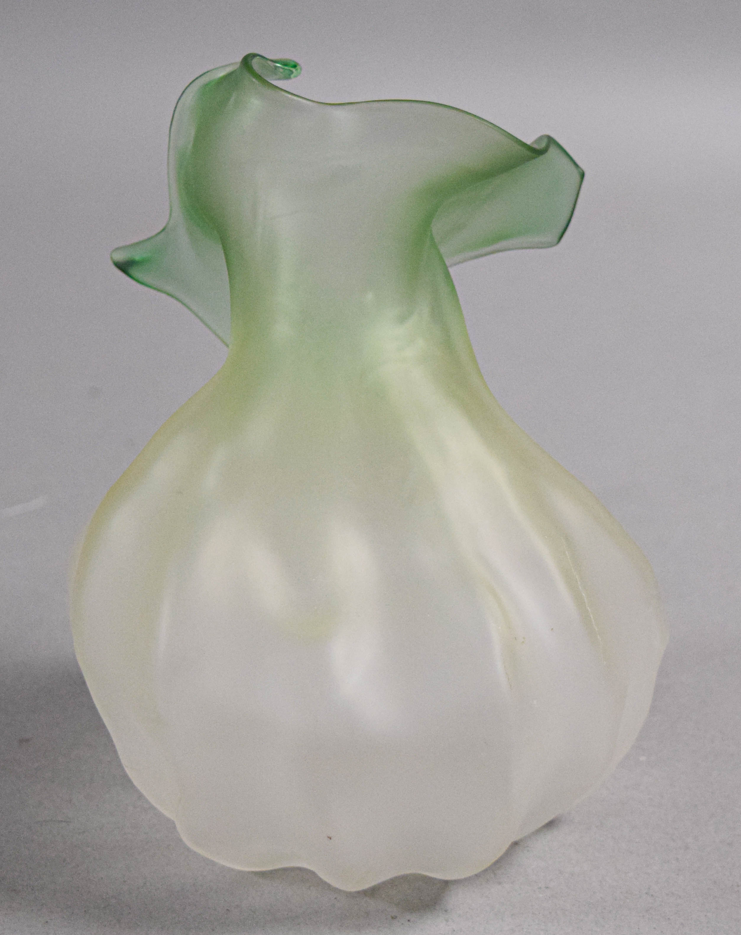 Nikolas Weinstein Hand-Blown Frosted Art Glass Vase, 1995
