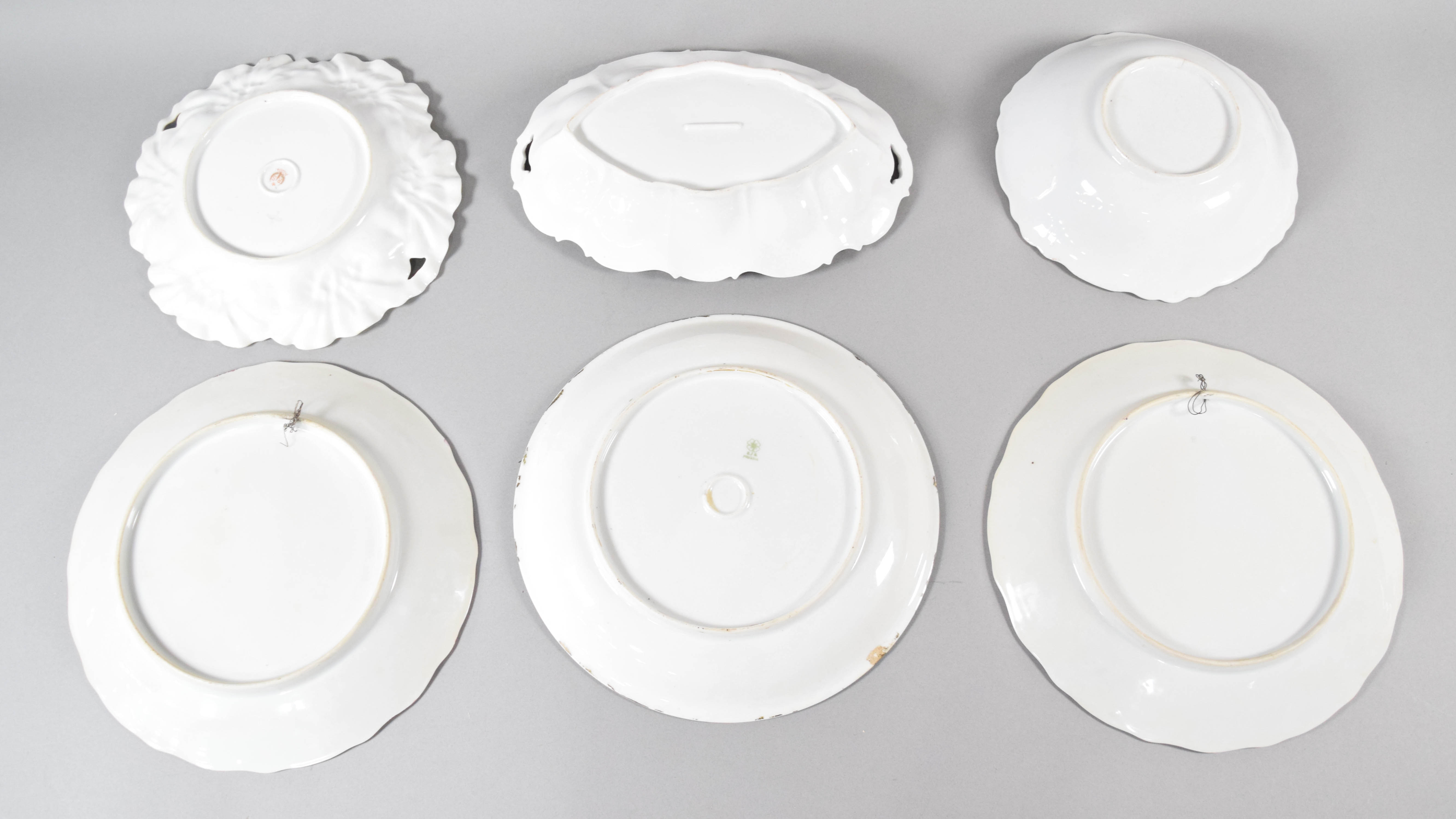 A Collection of Six Decorative Porcelain Plates and Bowls Including R.S. Prussia and Fraureuth