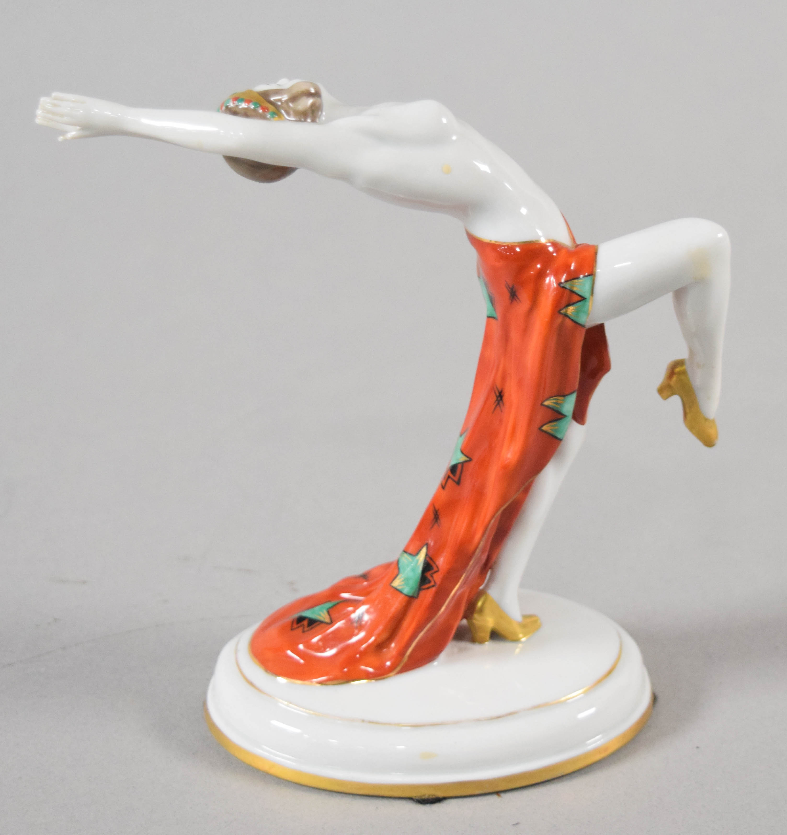 Galluba and Hofmann Art Deco Porcelain Showgirl Figurine