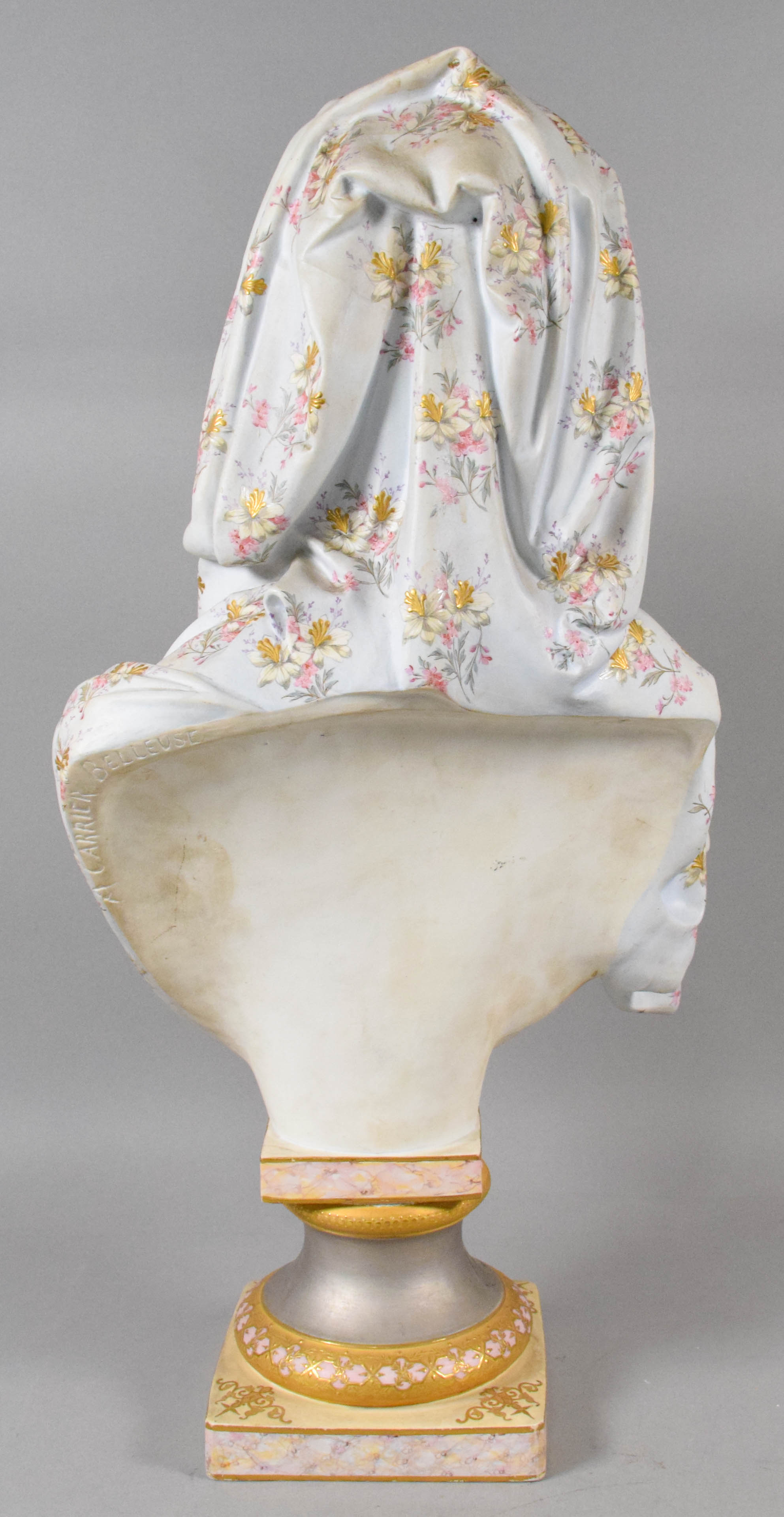 Albert Ernest Carrier-Belleuse Polychrome Bisque Porcelain Bust