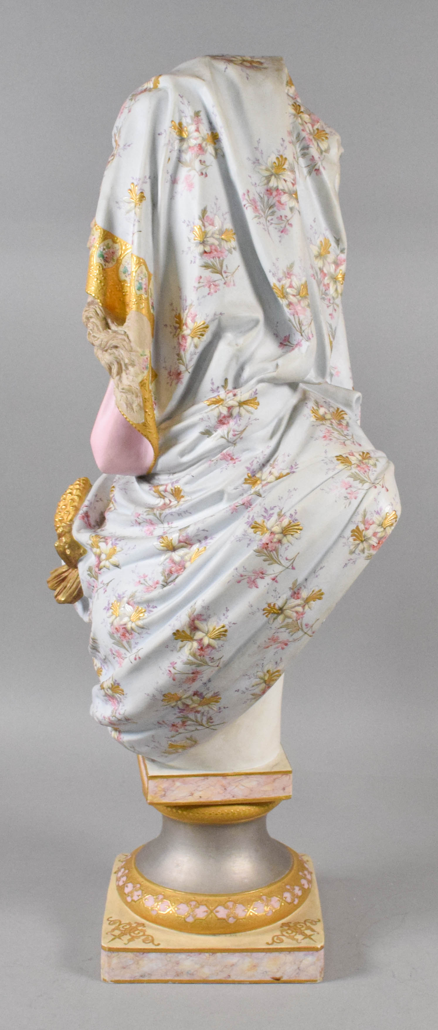 Albert Ernest Carrier-Belleuse Polychrome Bisque Porcelain Bust