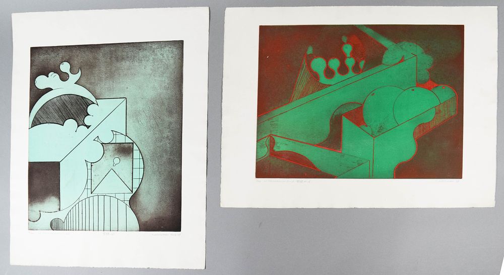 Lot 297: Takesada Matsutani Pair of Etchings Propagation Series