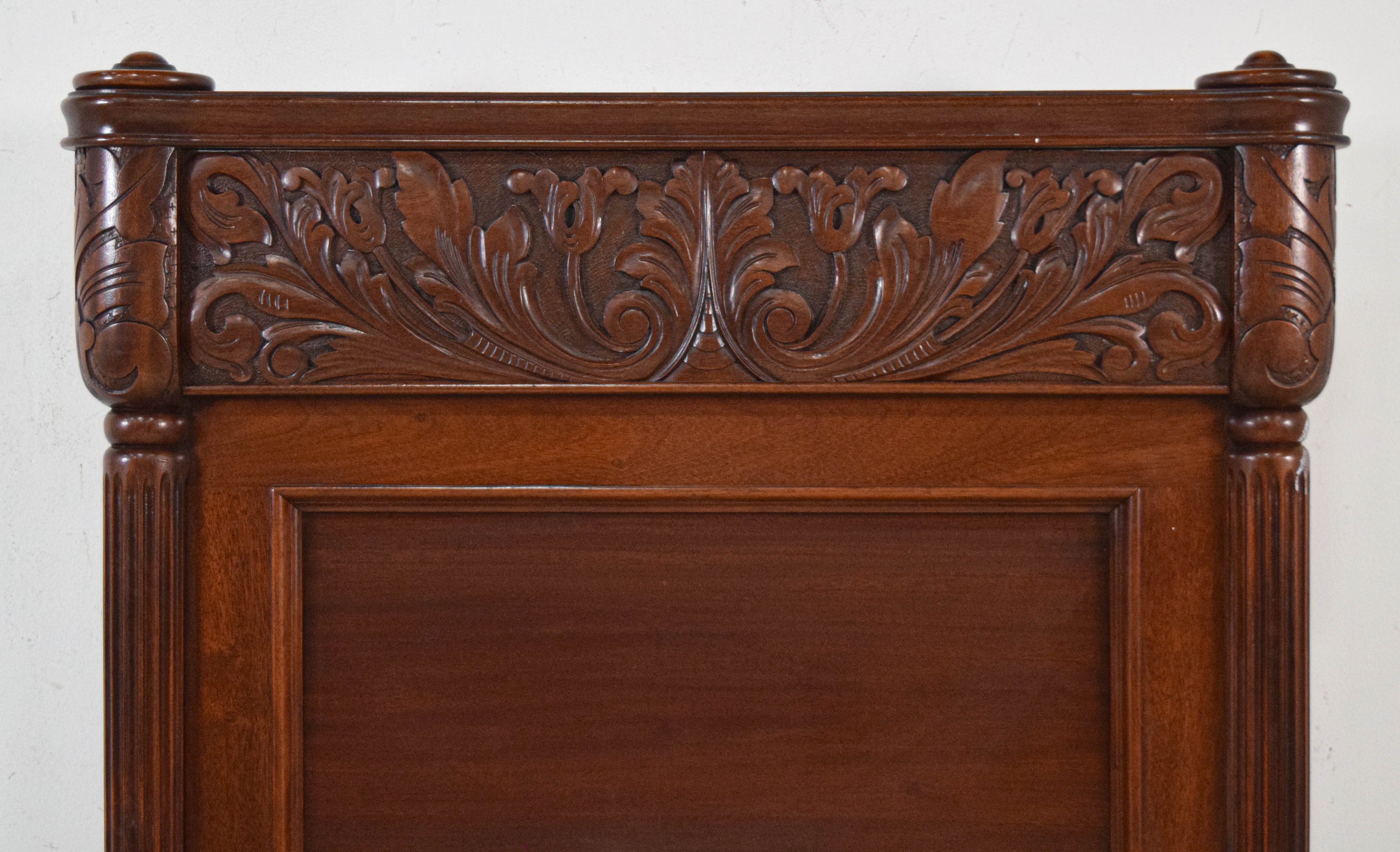 Whidden, Curtin & Co. Victorian Carved Wood Twin Bed With Custom Mattress