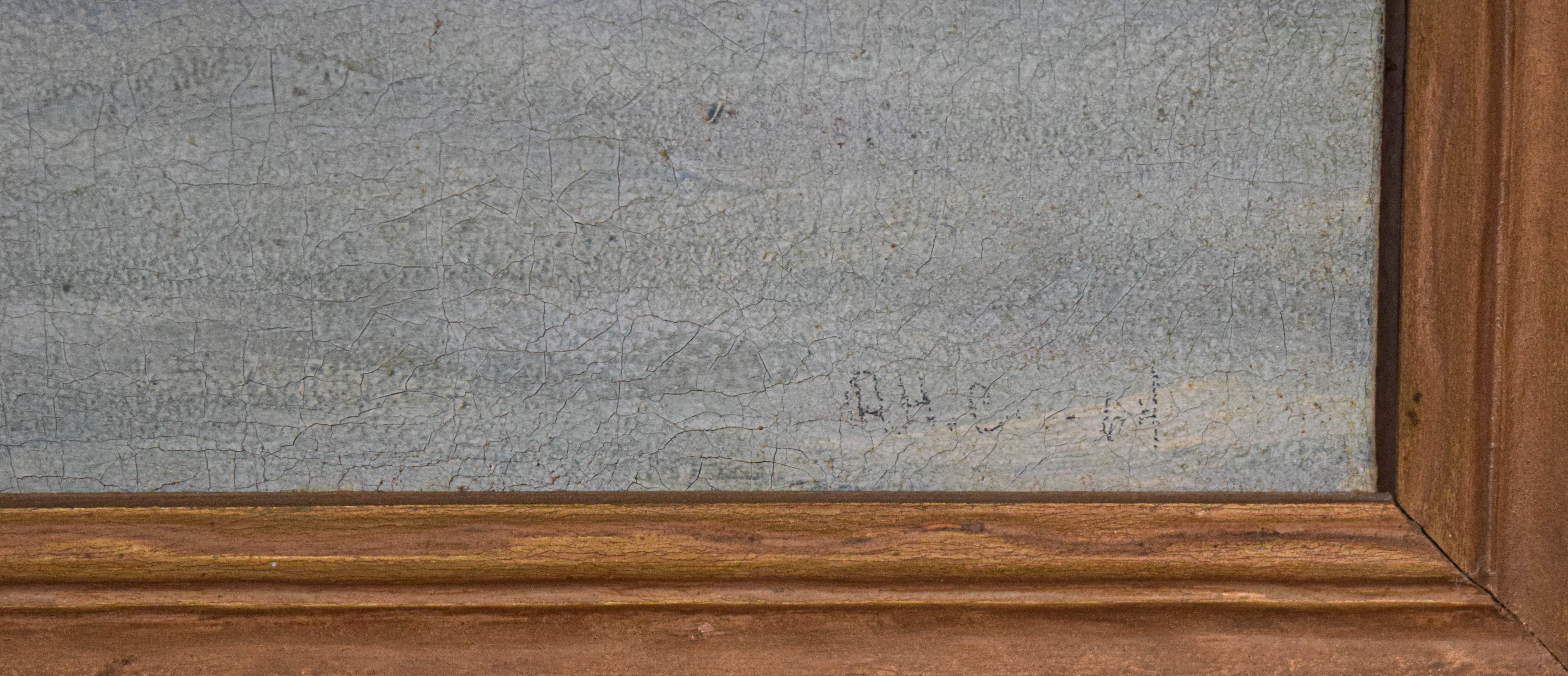 Signed A.H.C. Oil on Canvas Large-Scale Dutch Landscape