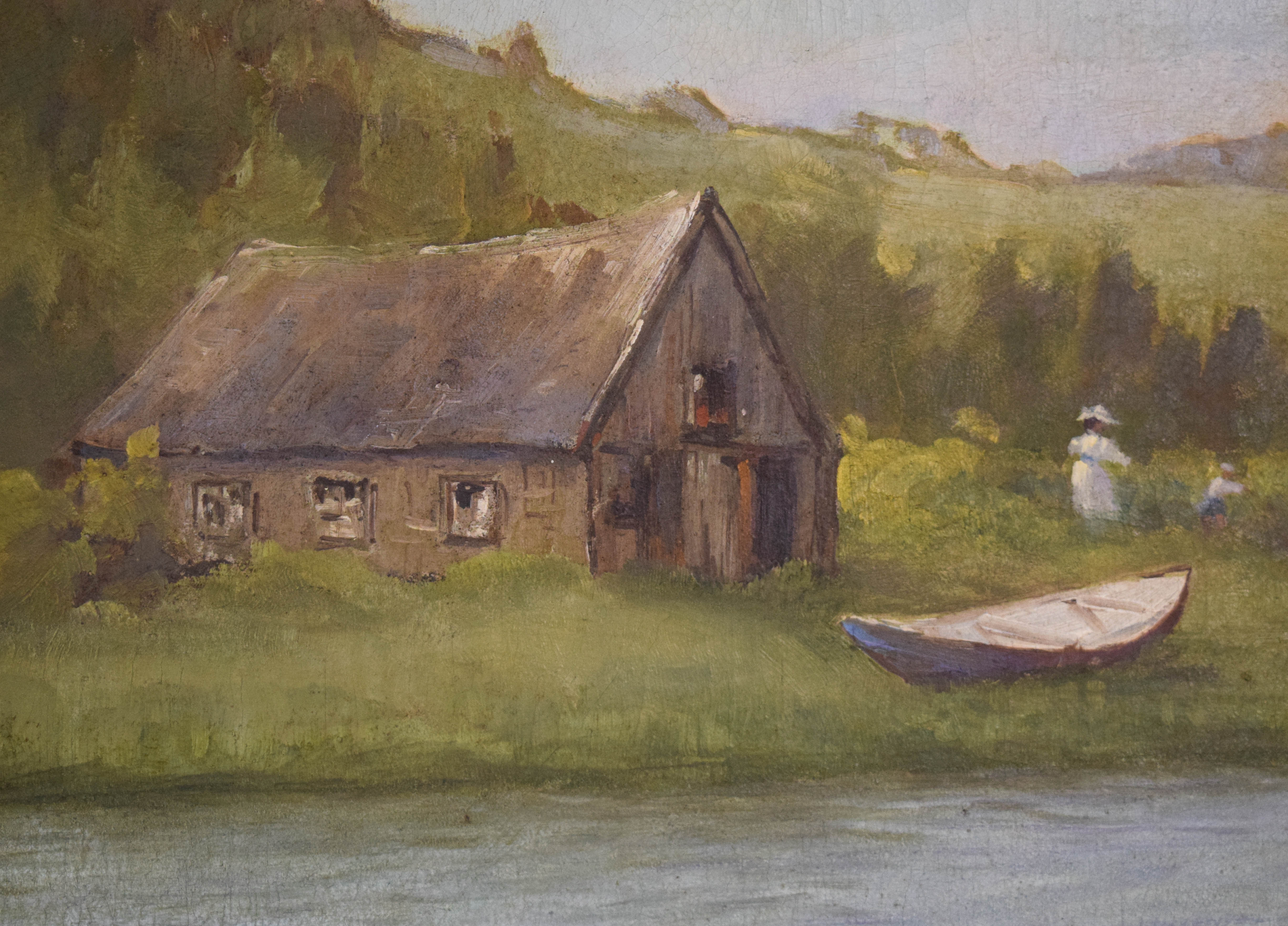 Signed A.H.C. Oil on Canvas Large-Scale Dutch Landscape