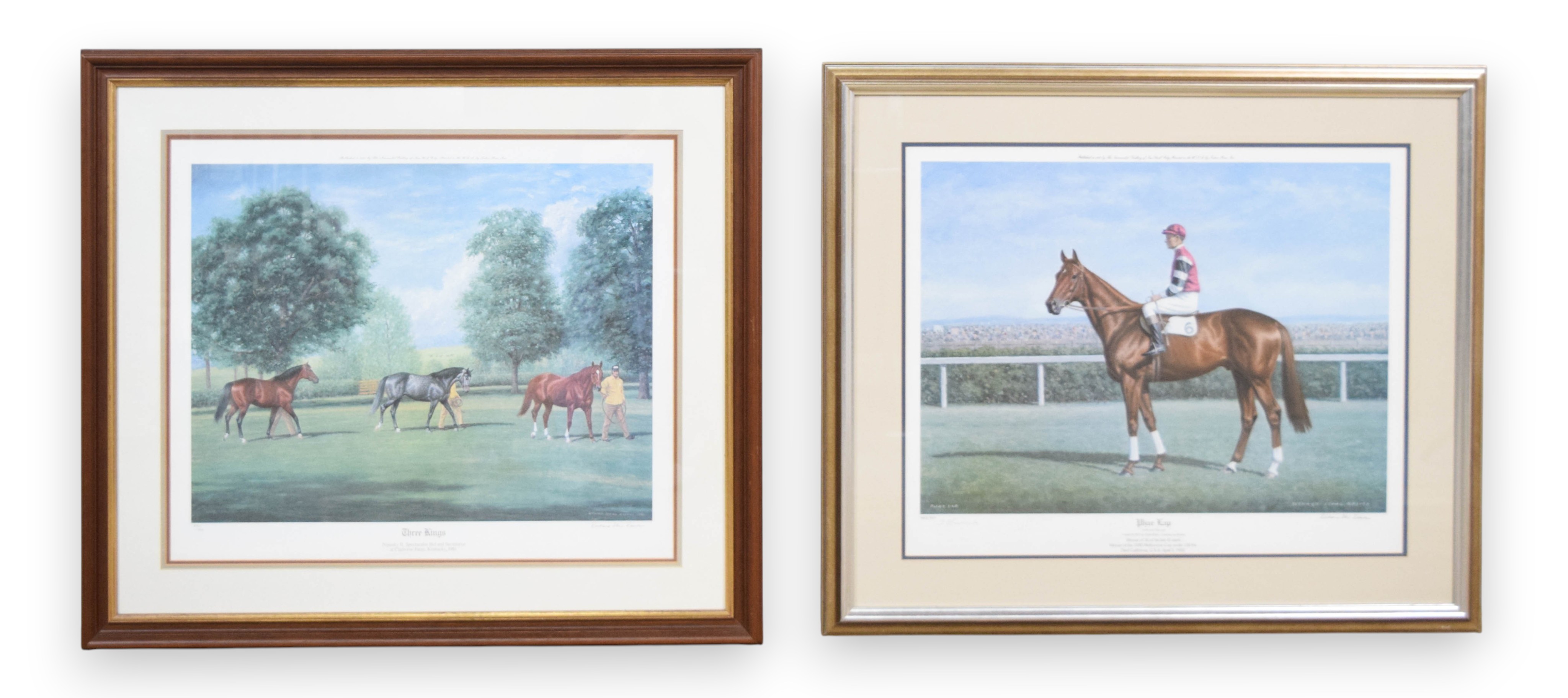 Richard Stone Reeves Pair of Horse Racing Prints (Phar Lap and Three Kings)