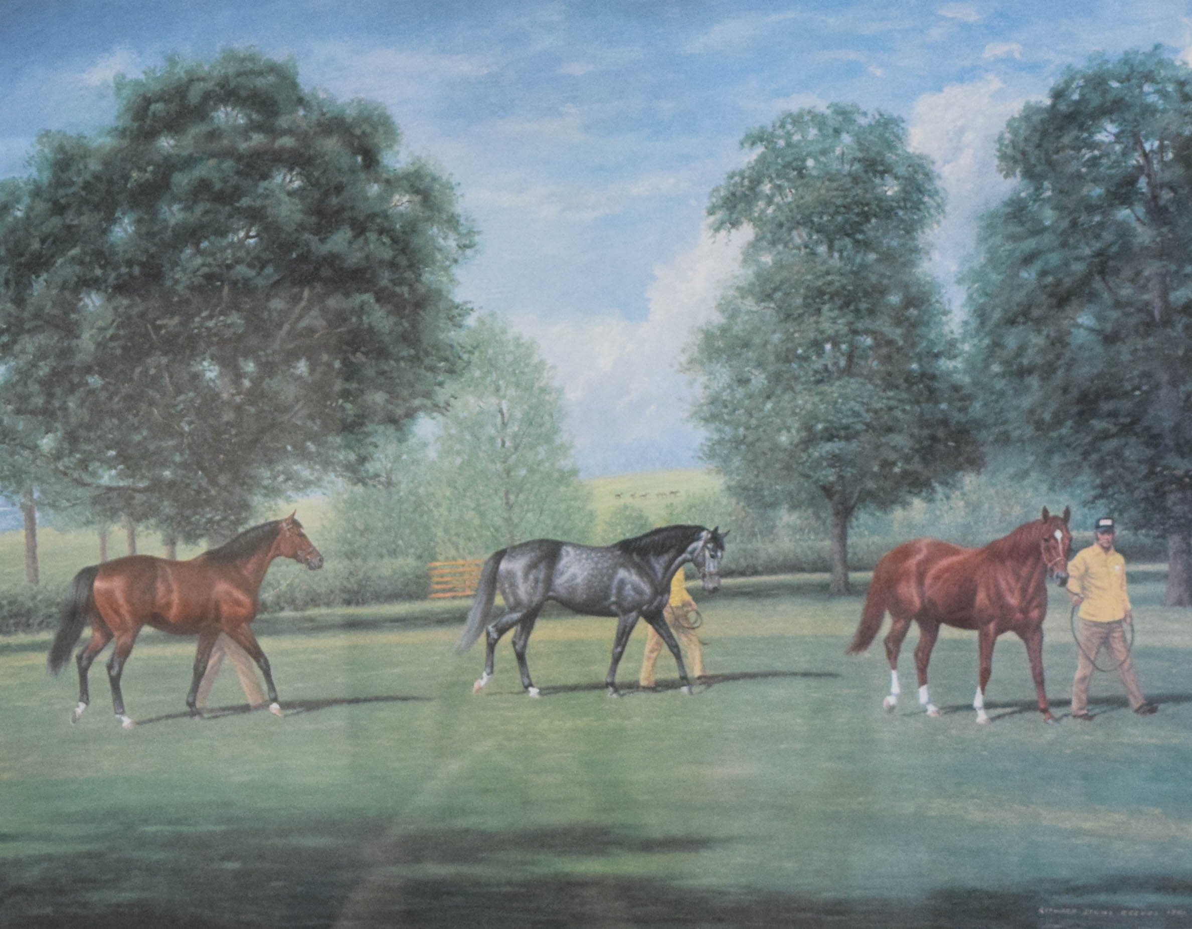 Richard Stone Reeves Pair of Horse Racing Prints (Phar Lap and Three Kings)