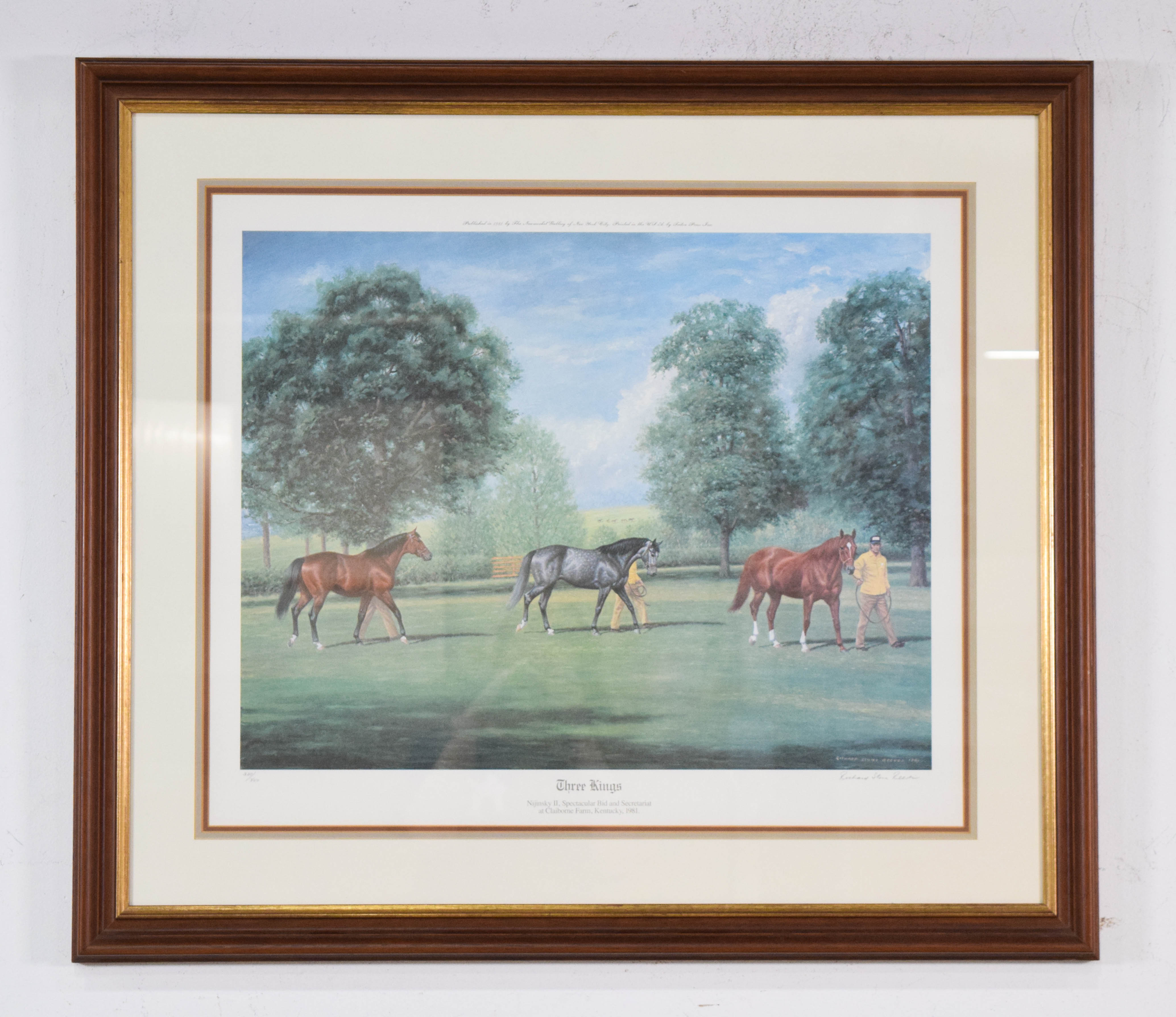 Richard Stone Reeves Pair of Horse Racing Prints (Phar Lap and Three Kings)
