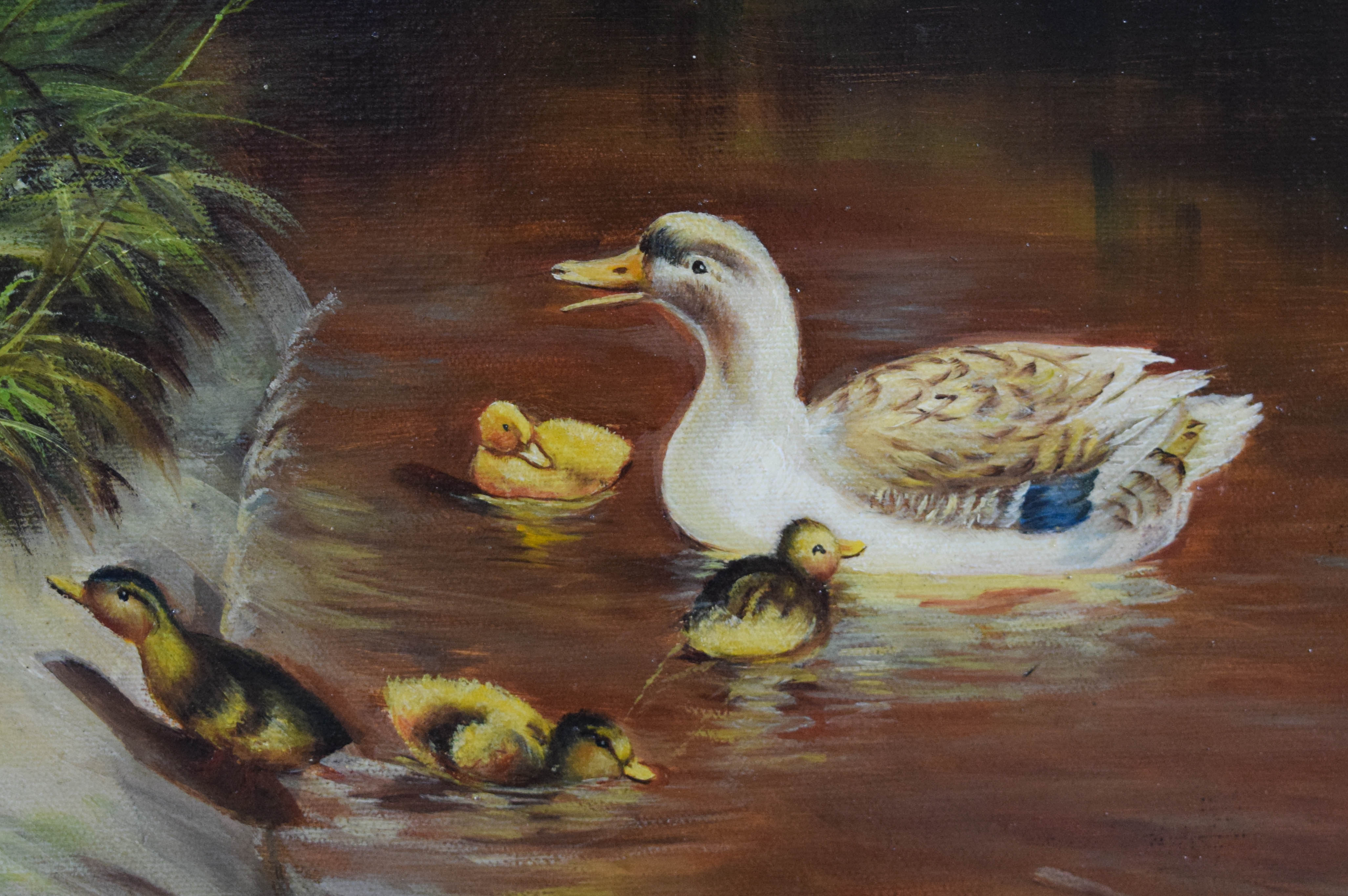 Martin Voss Oil on Canvas Ducks in a Landscape