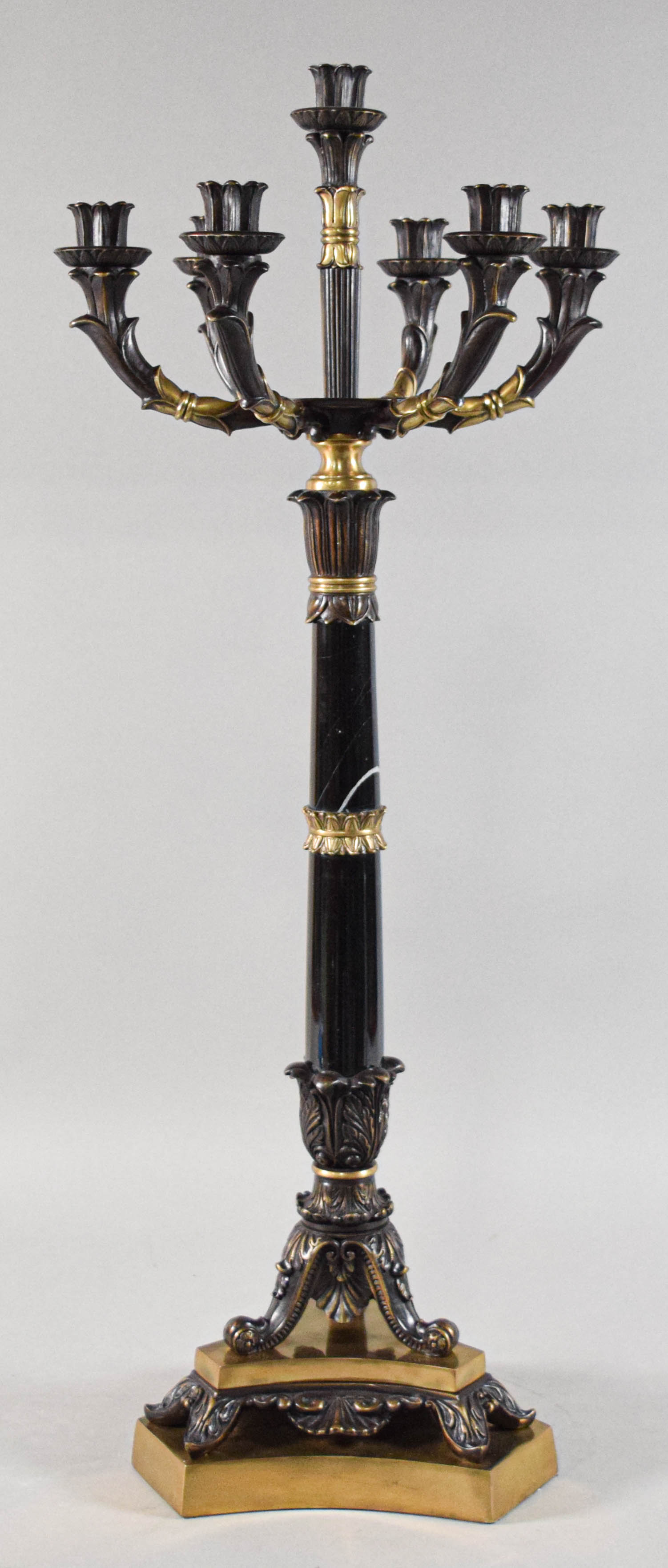 Neoclassical Style Onyx and Gilt Candelabra