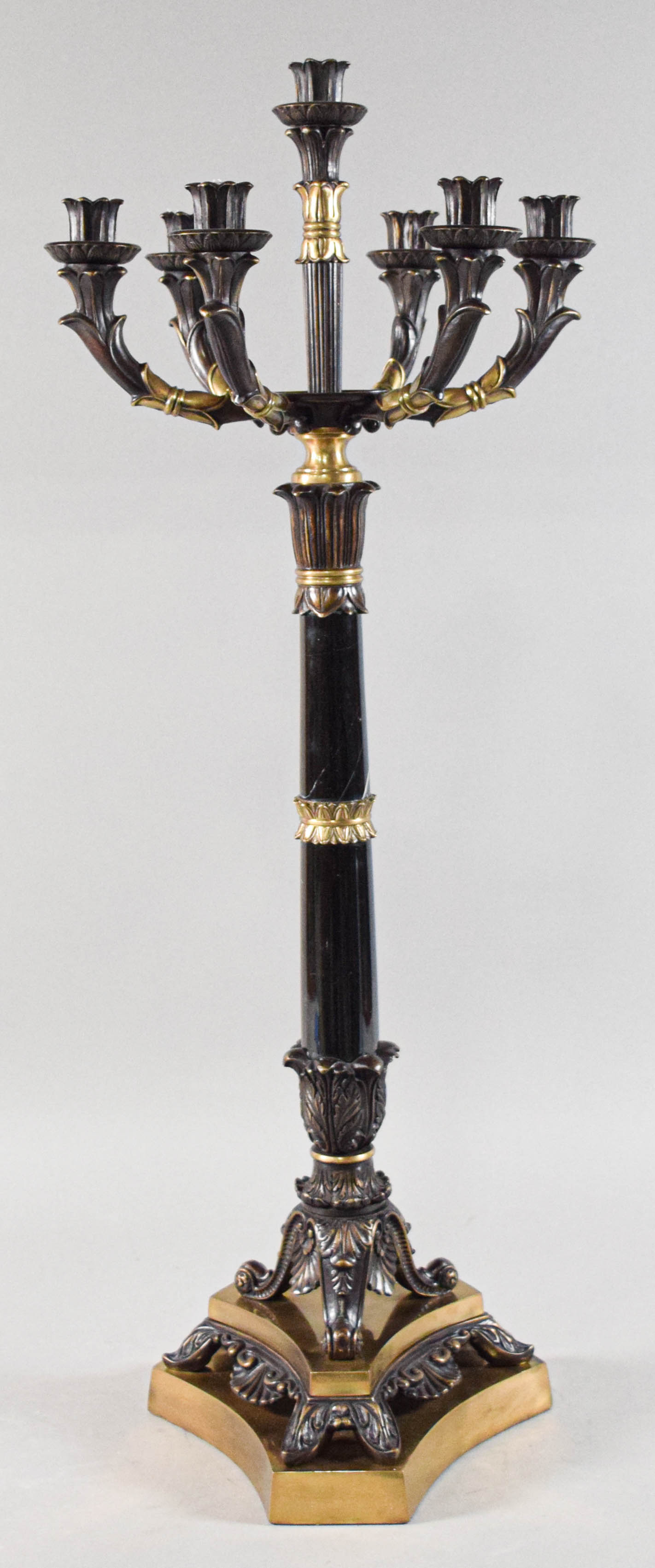 Neoclassical Style Onyx and Gilt Candelabra
