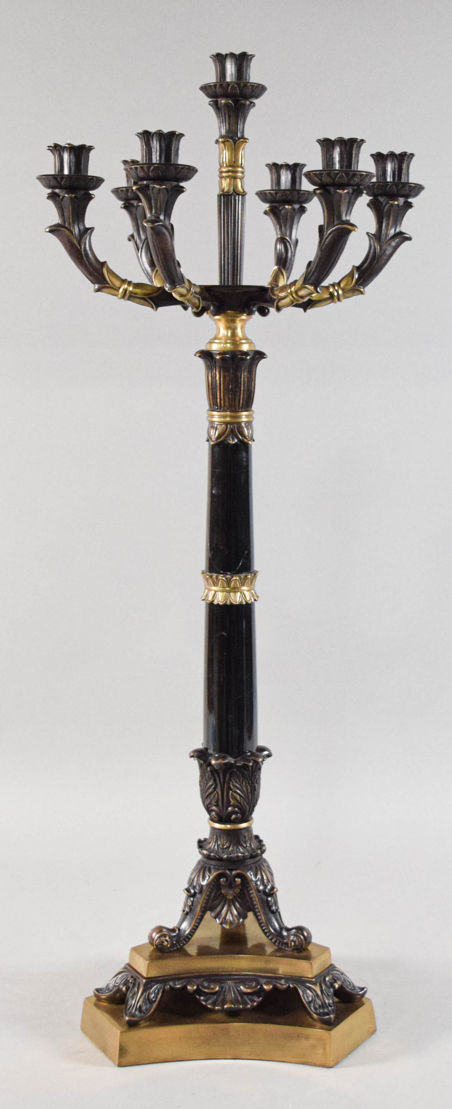 Neoclassical Style Onyx and Gilt Candelabra