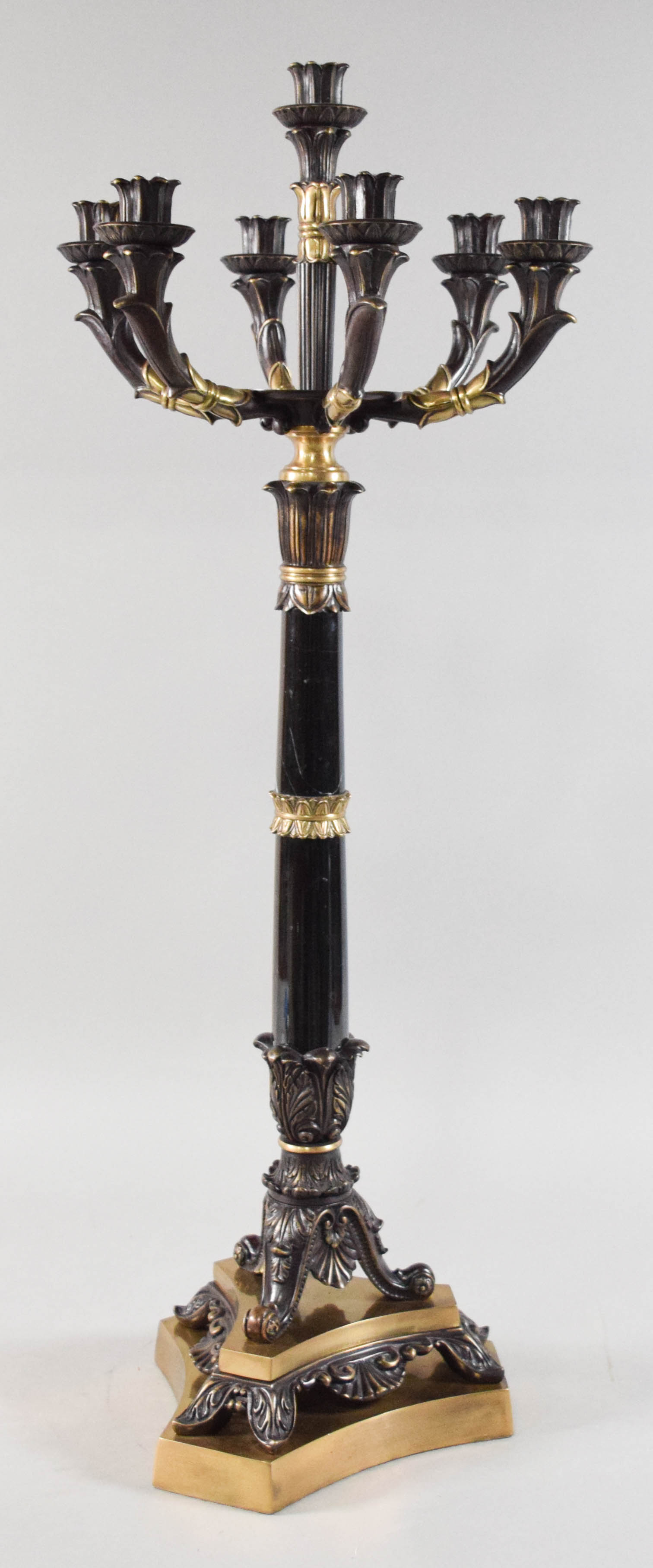 Neoclassical Style Onyx and Gilt Candelabra
