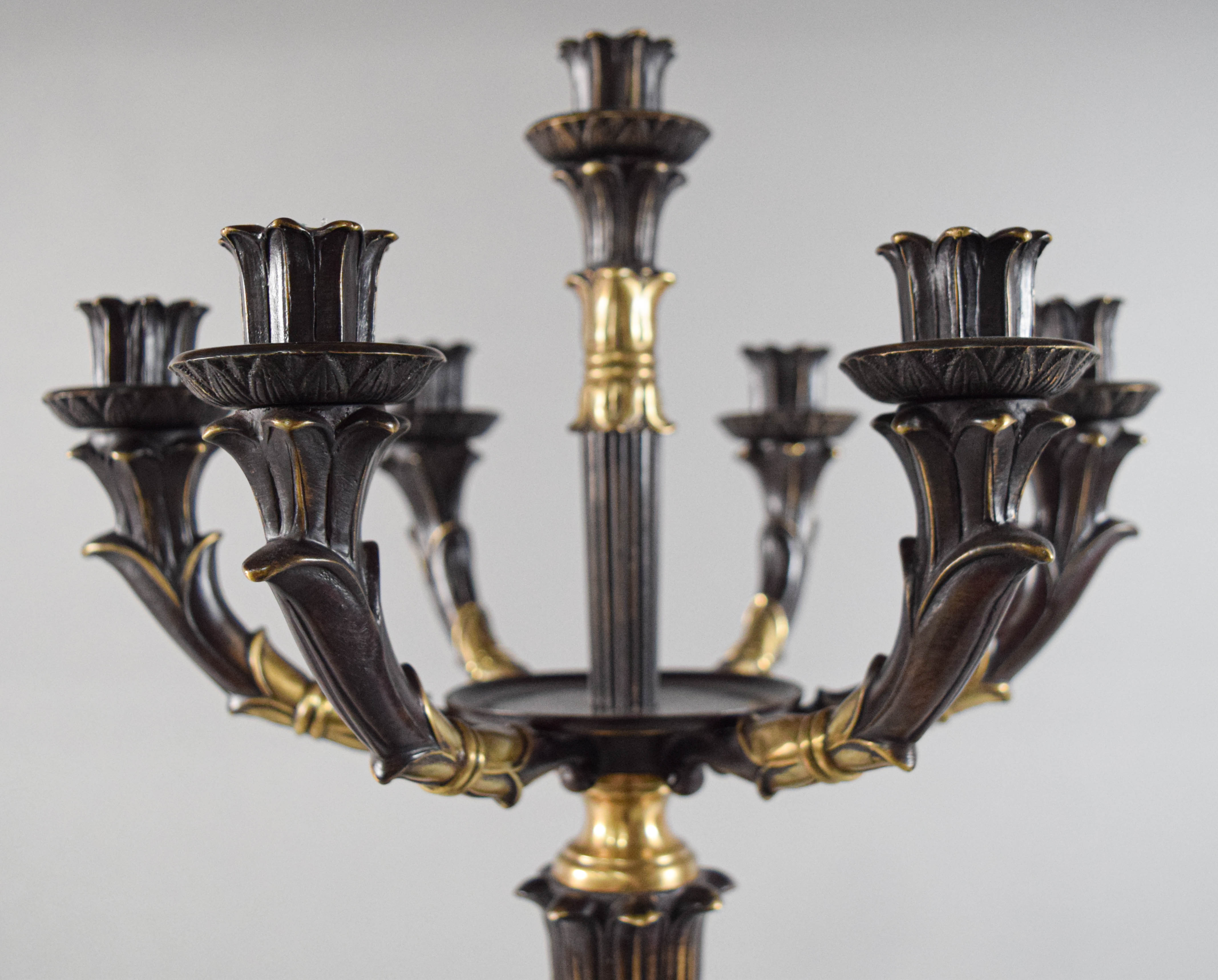 Neoclassical Style Onyx and Gilt Candelabra