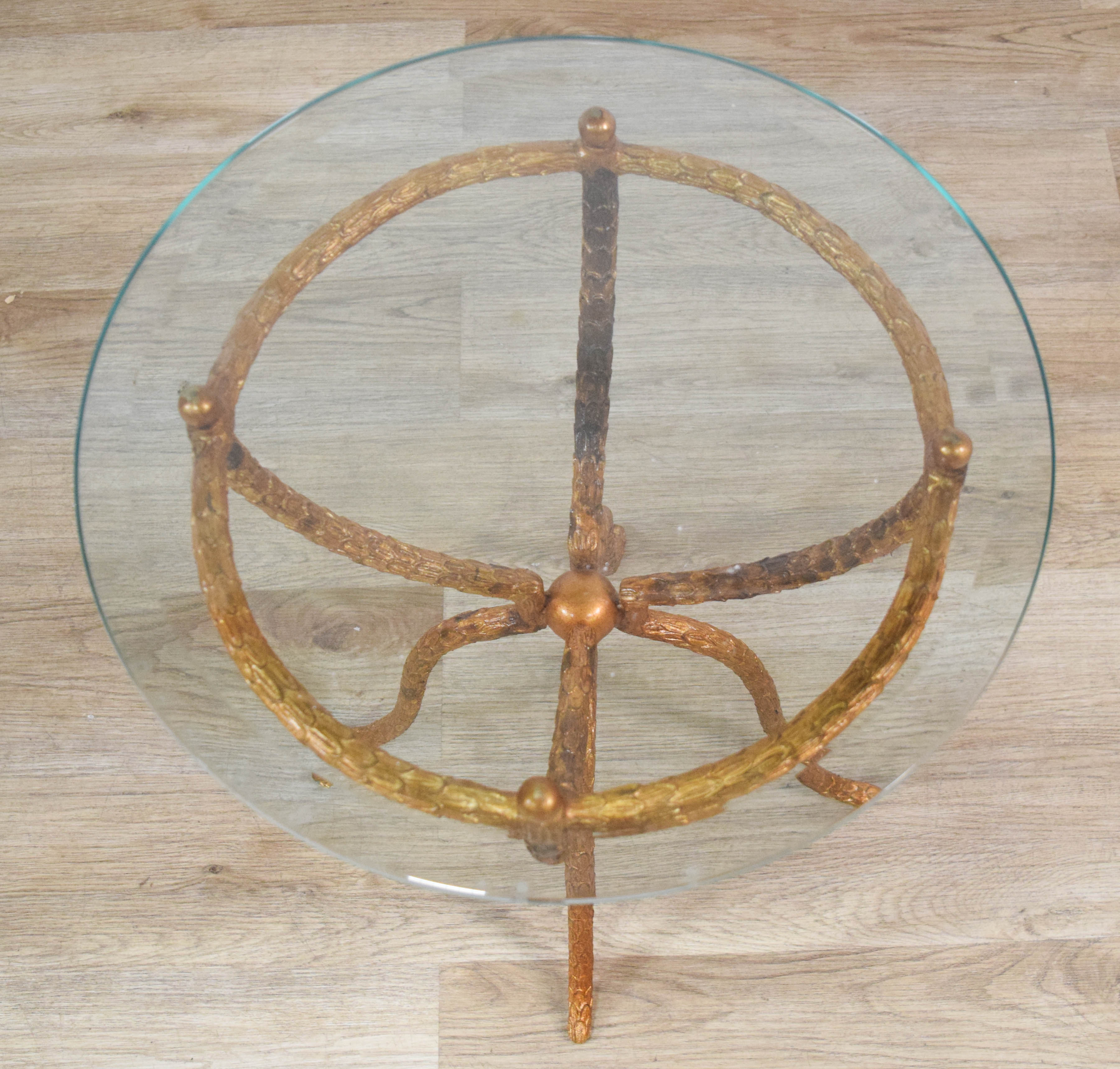 Hollywood Regency Style Gilded Bronze Side Table