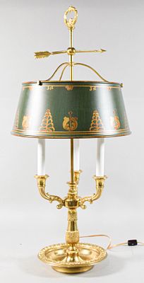 Arrowsmith Millbrook Bouillotte Lamp With Tole Shade. Arrowsmith Millbrook bouillotte table lamp 