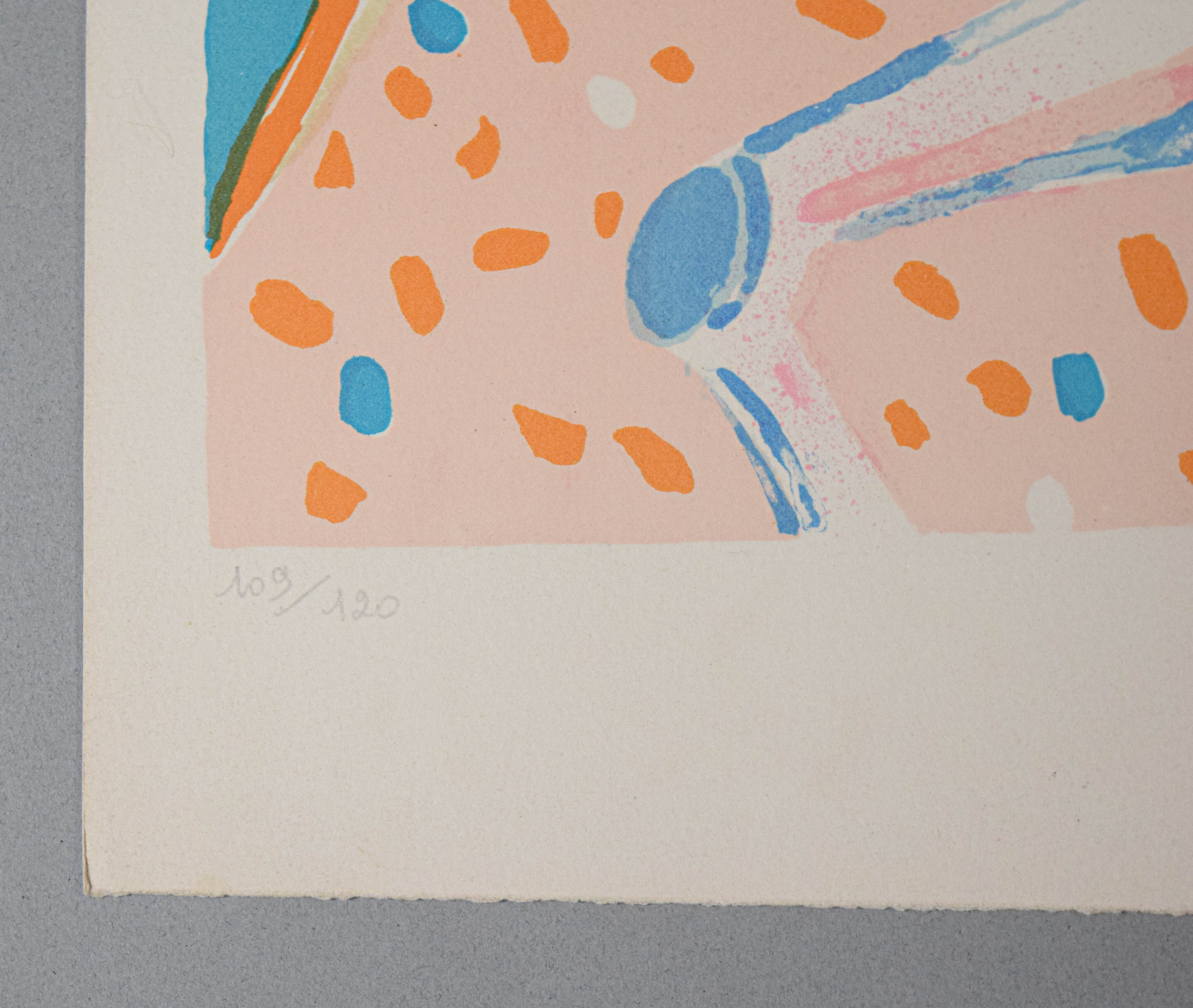 Alberto Zavaro Lithograph Circus Rider