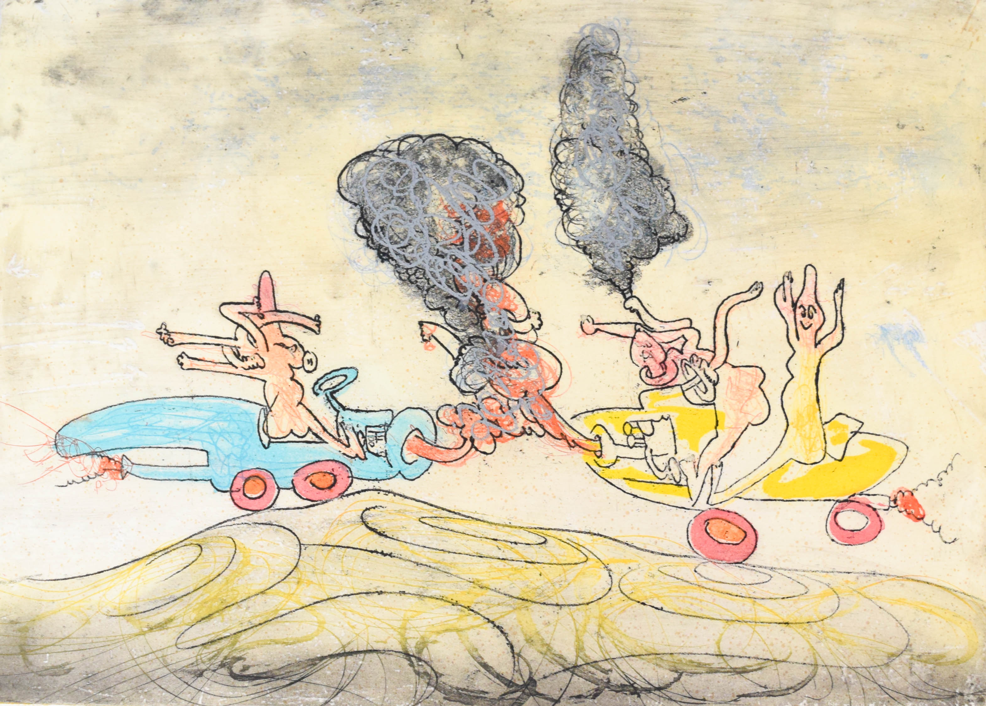 Roberto Matta Etching Les Oh! Tomobiles