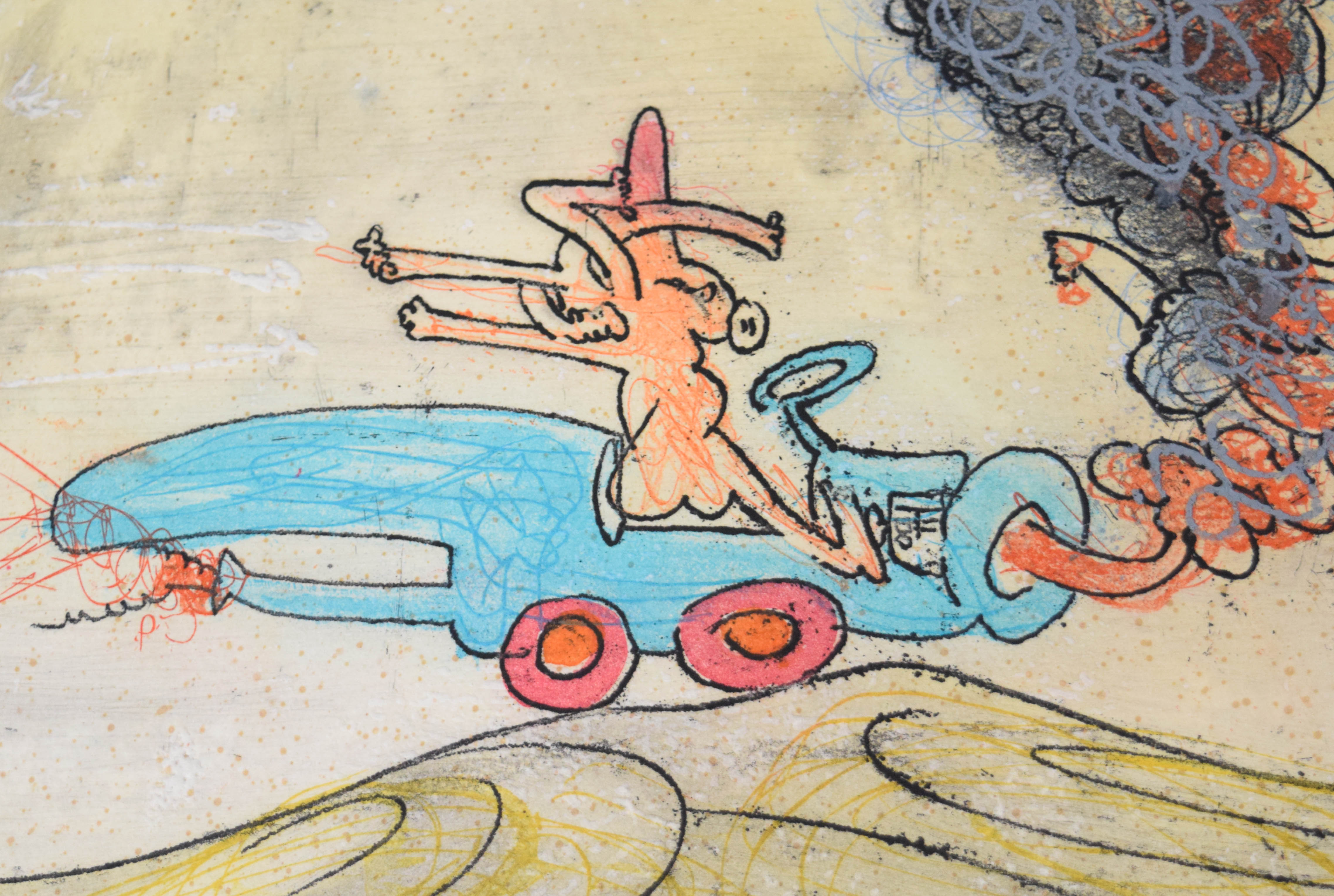 Roberto Matta Etching Les Oh! Tomobiles