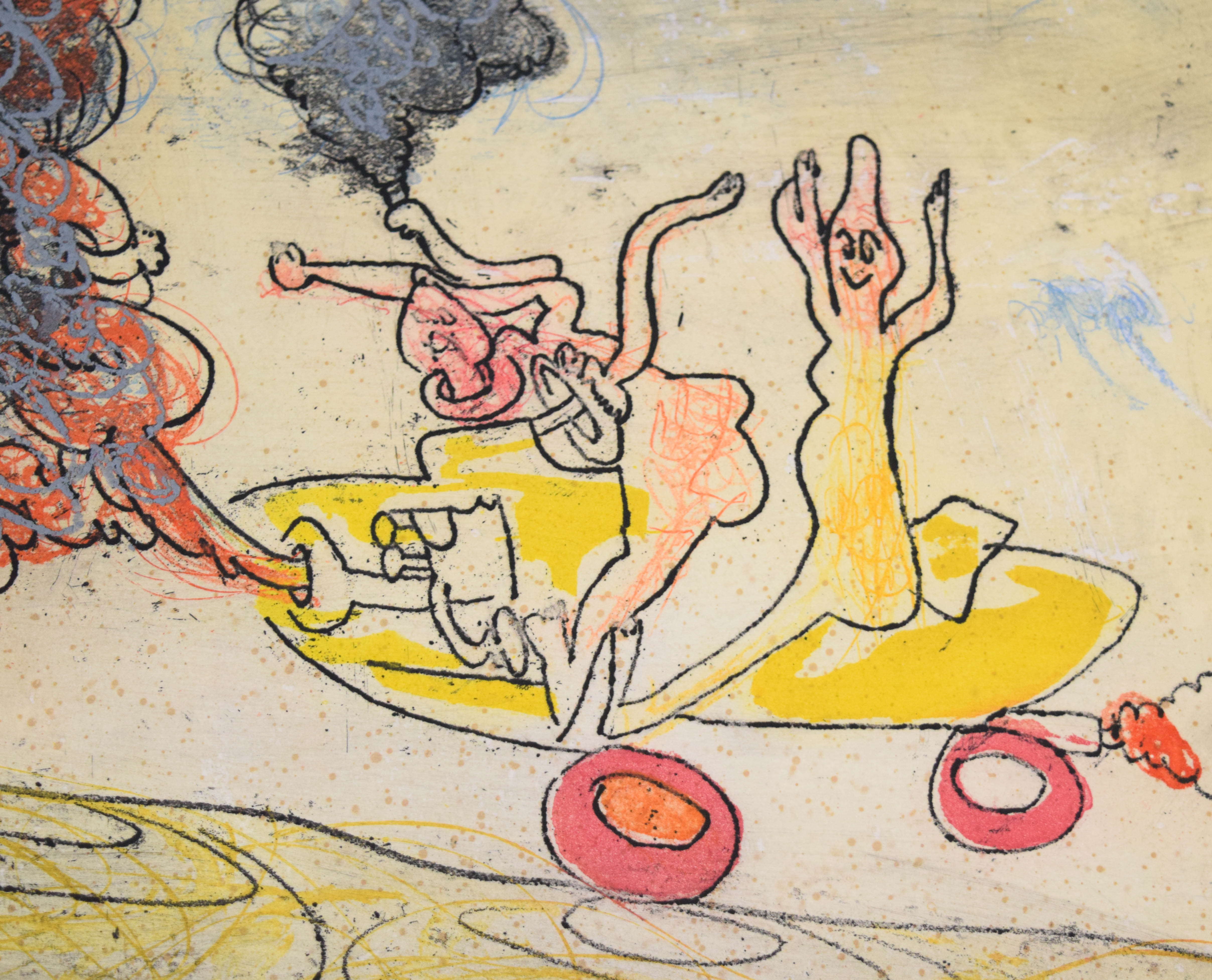 Roberto Matta Etching Les Oh! Tomobiles