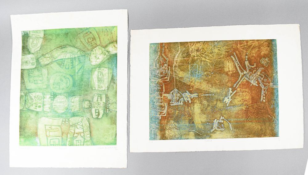 Lot 298: Shoichi Hasegawa Pair of Etchings with Aquatint