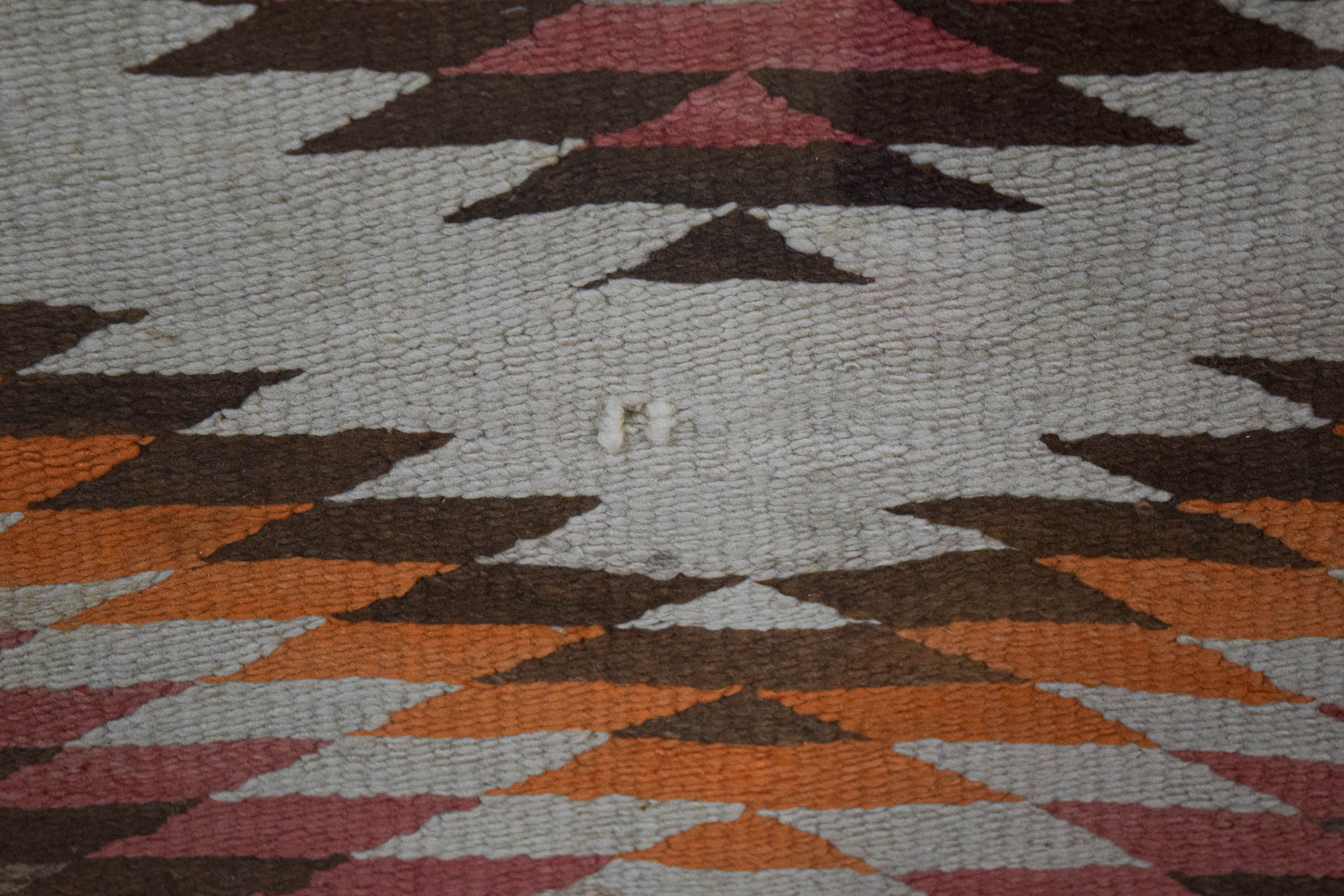 Navajo "Eye Dazzler" Wool Rug in Display Frame