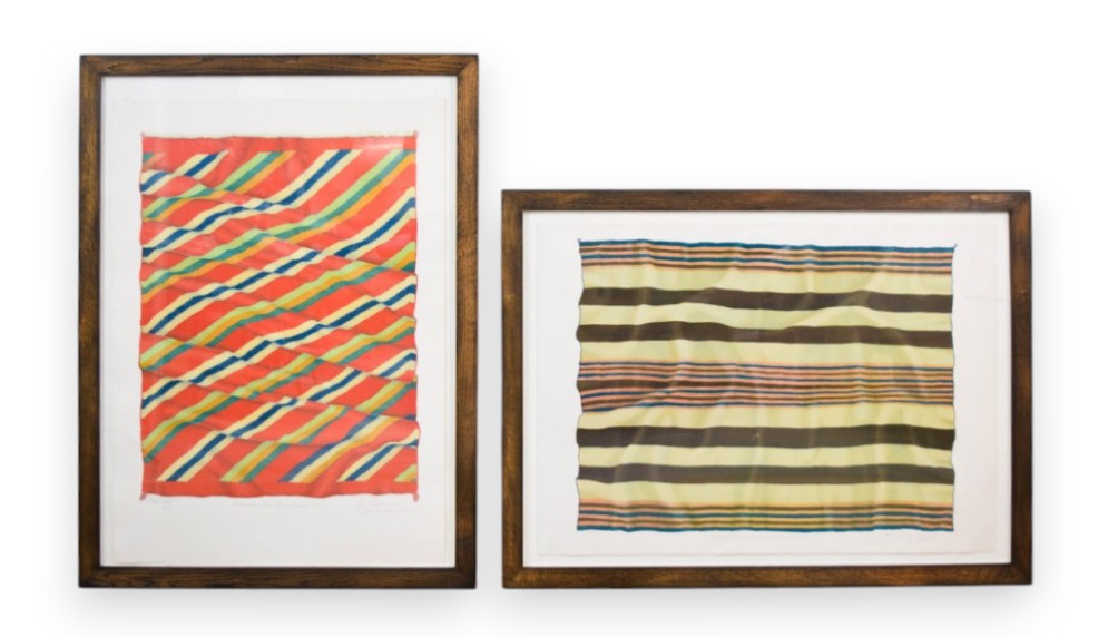 Jack Silverman Pair of Serigraphs Navajo Textile Designs