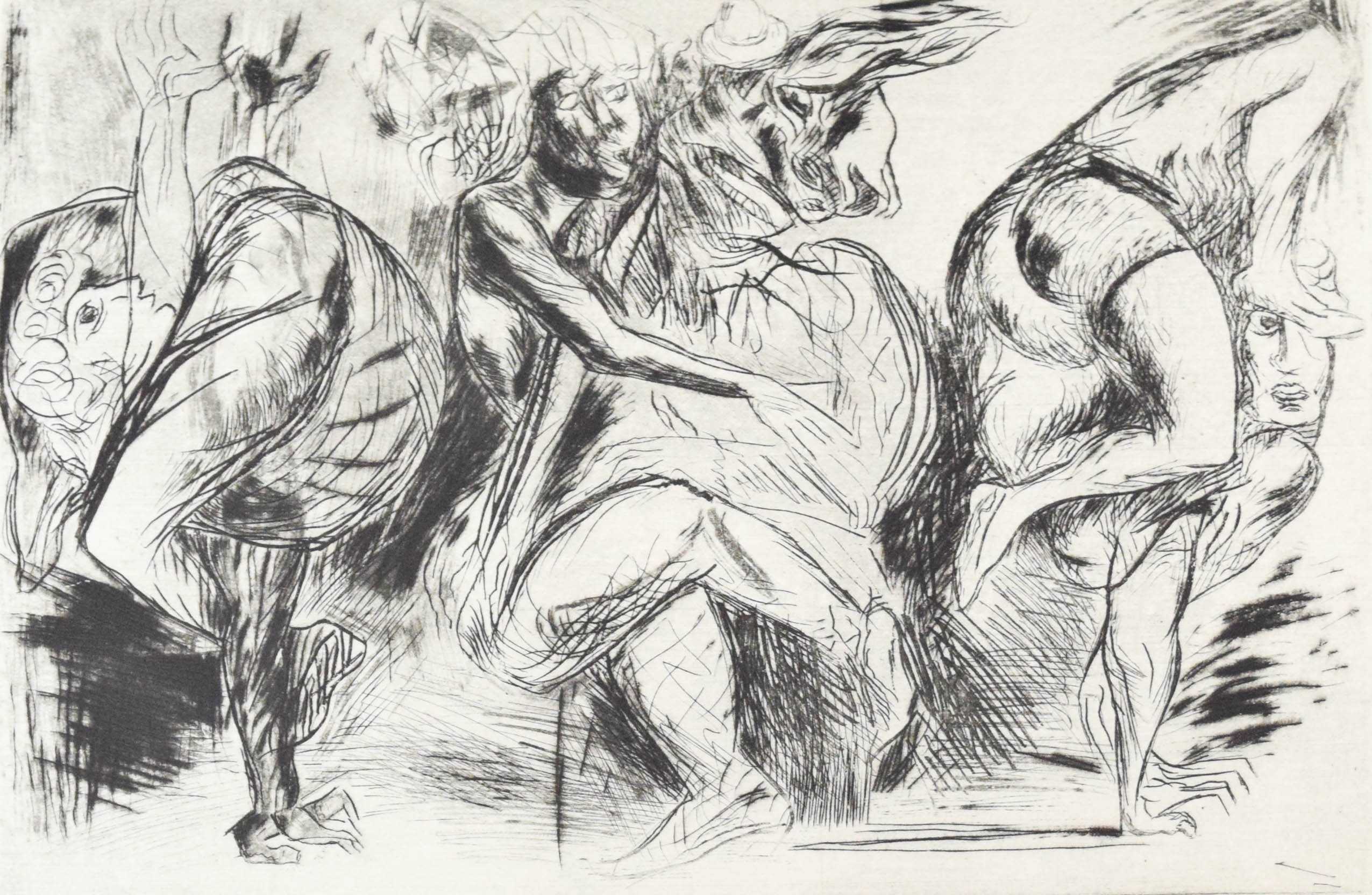 Jose Clemente Orozco Etching Contorsionistas II