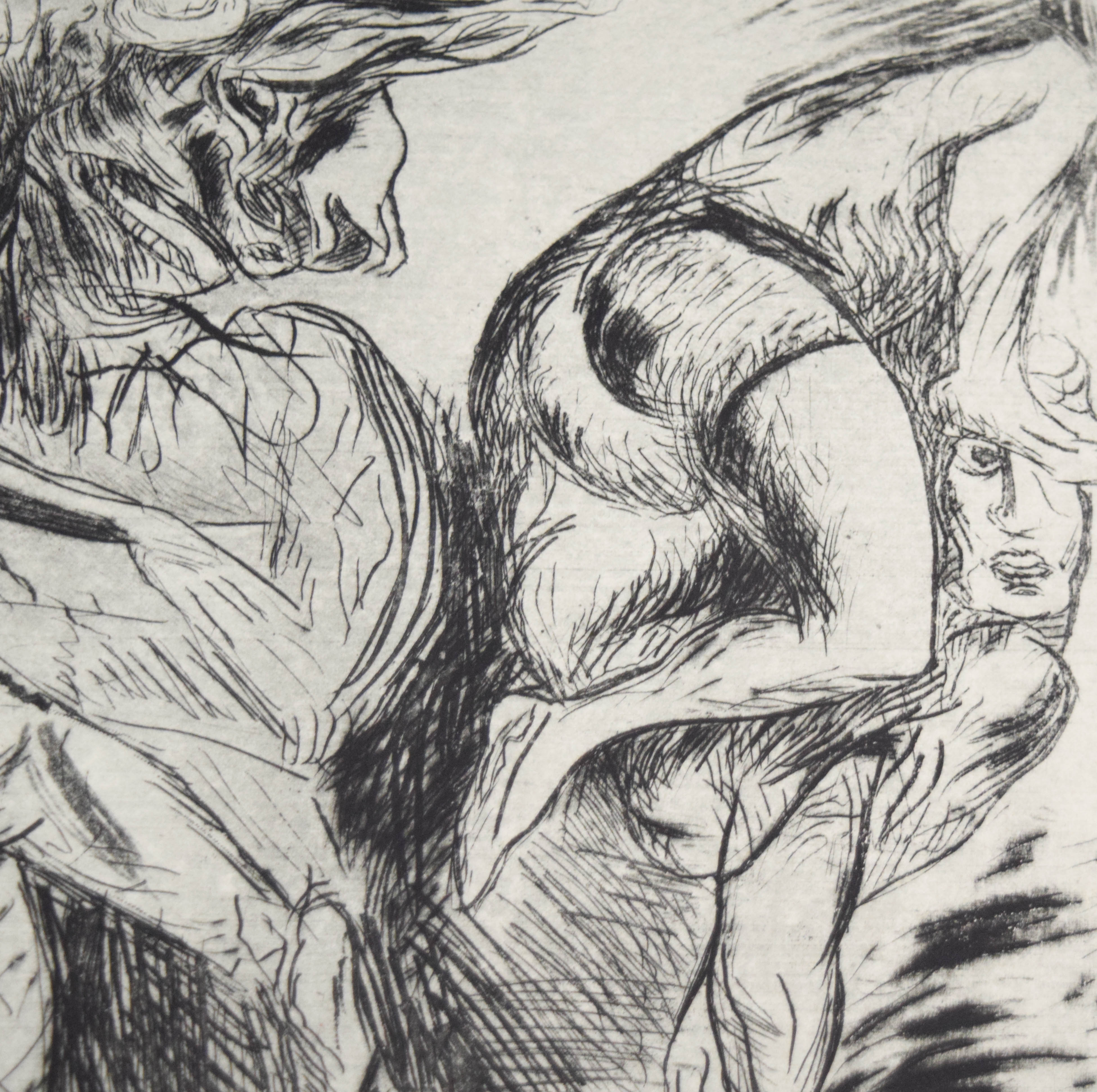 Jose Clemente Orozco Etching Contorsionistas II
