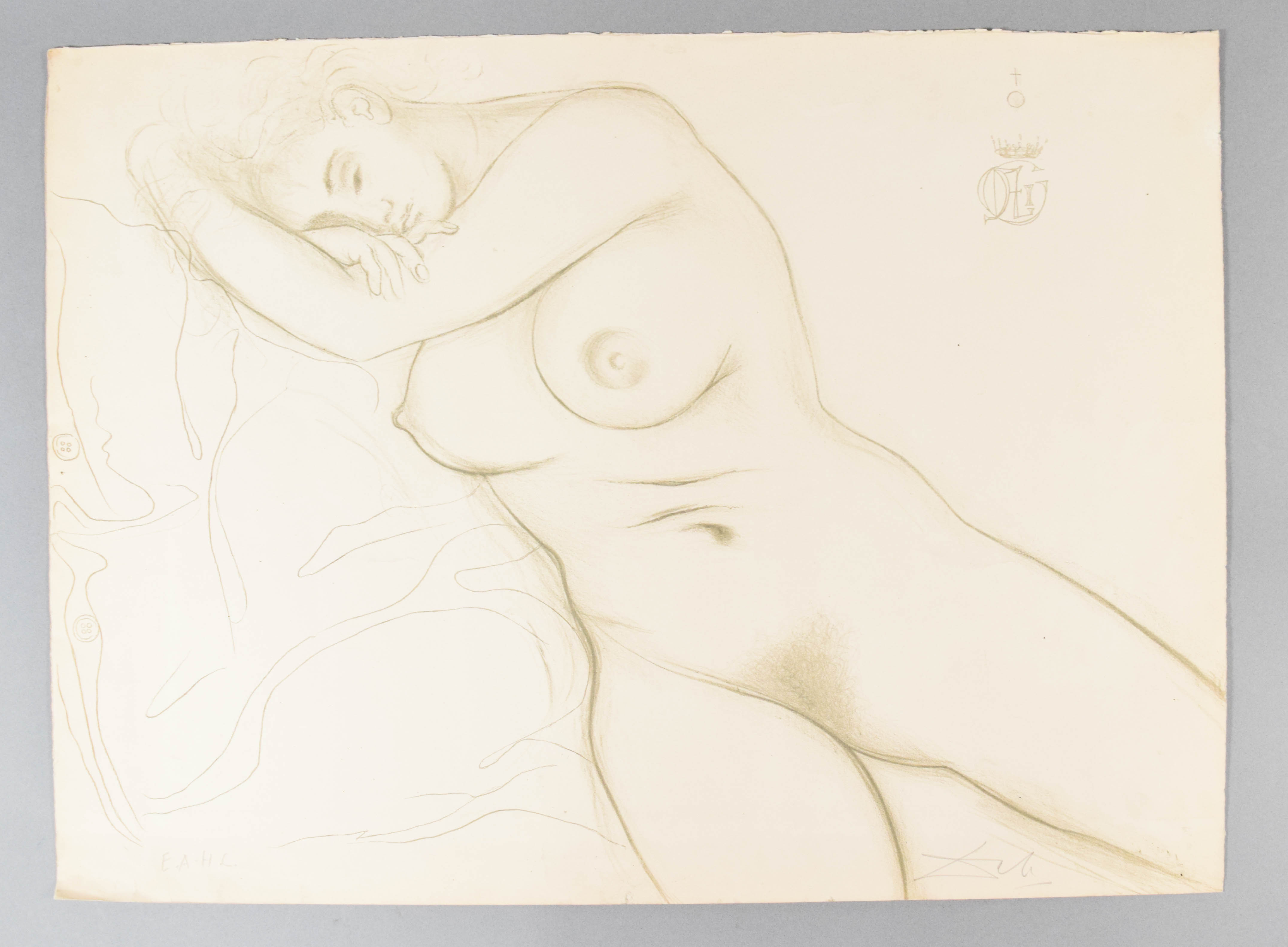 After Salvador Dali Lithograph Sleeping Nude