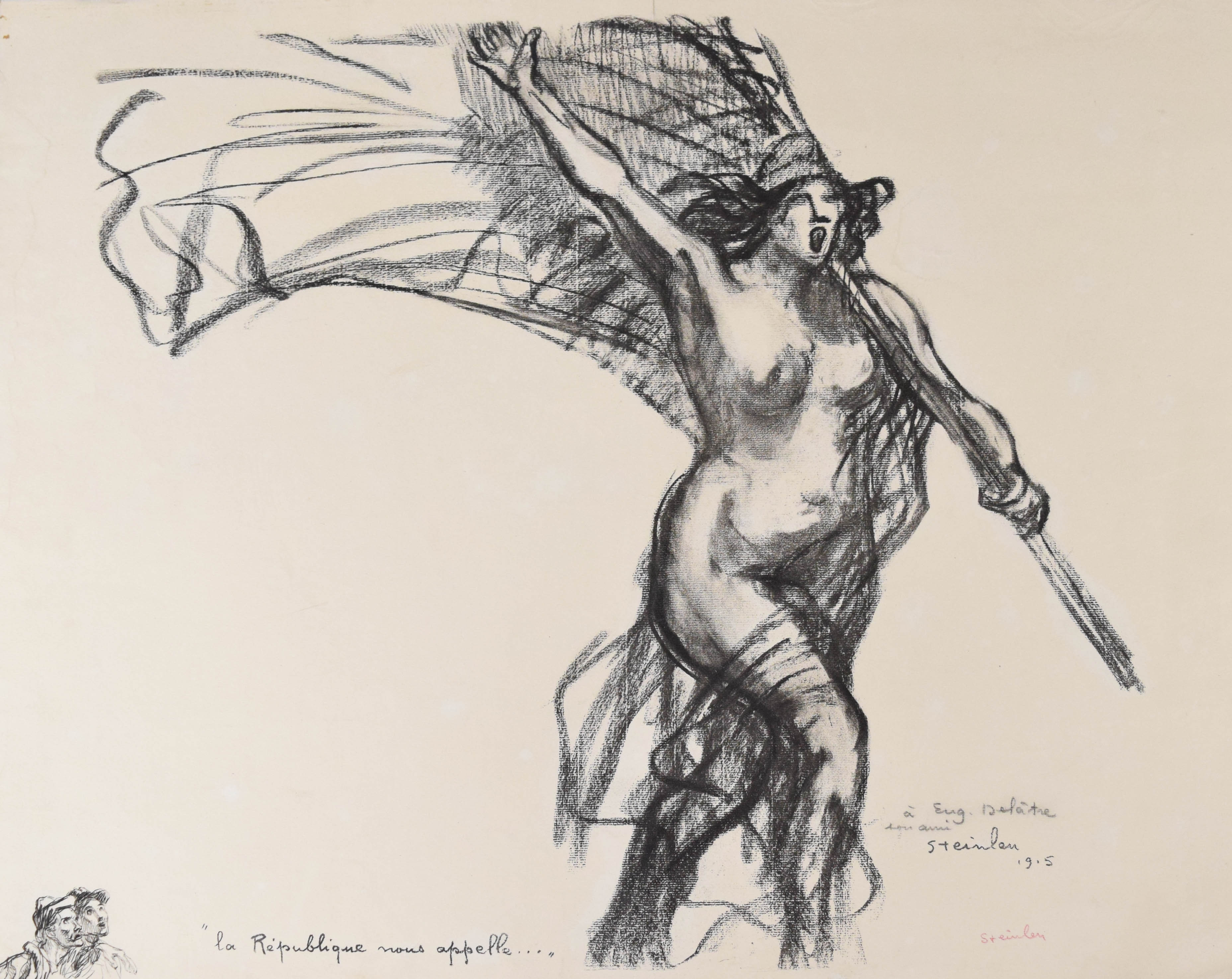 Theophile-Alexandre Steinlen Lithograph La Republique Nous Appelle