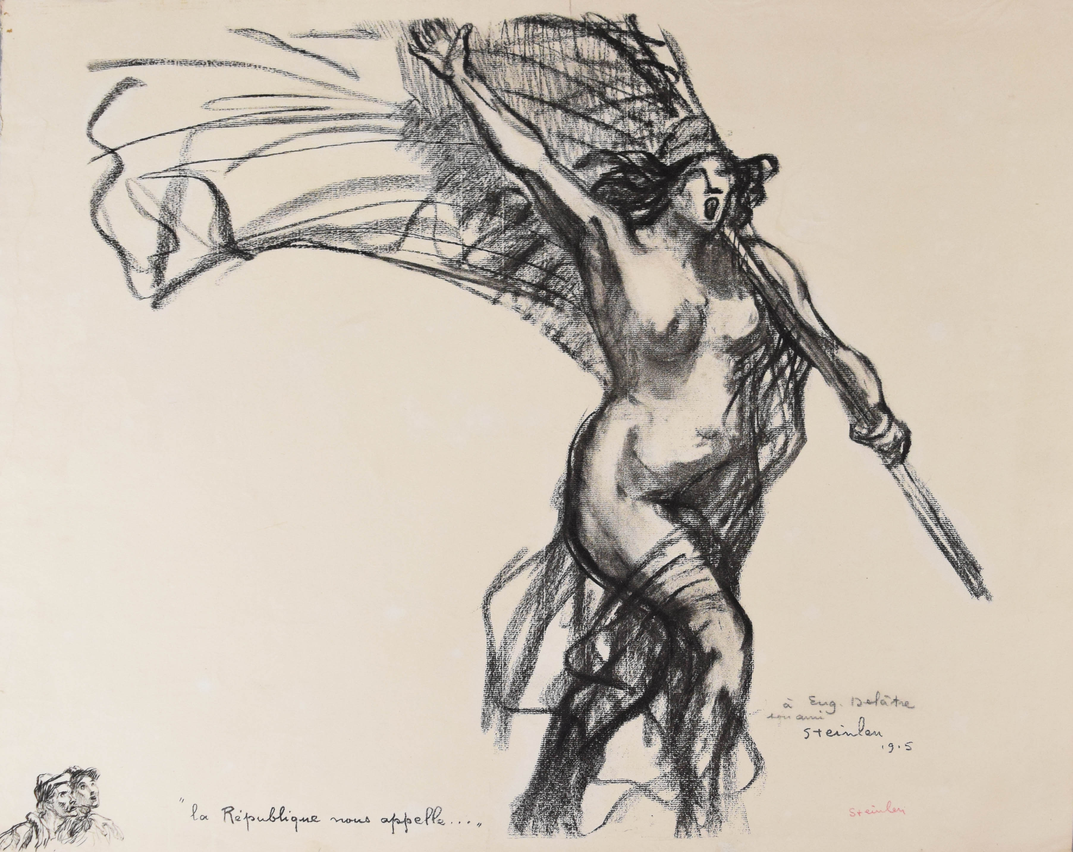 Theophile-Alexandre Steinlen Lithograph La Republique Nous Appelle