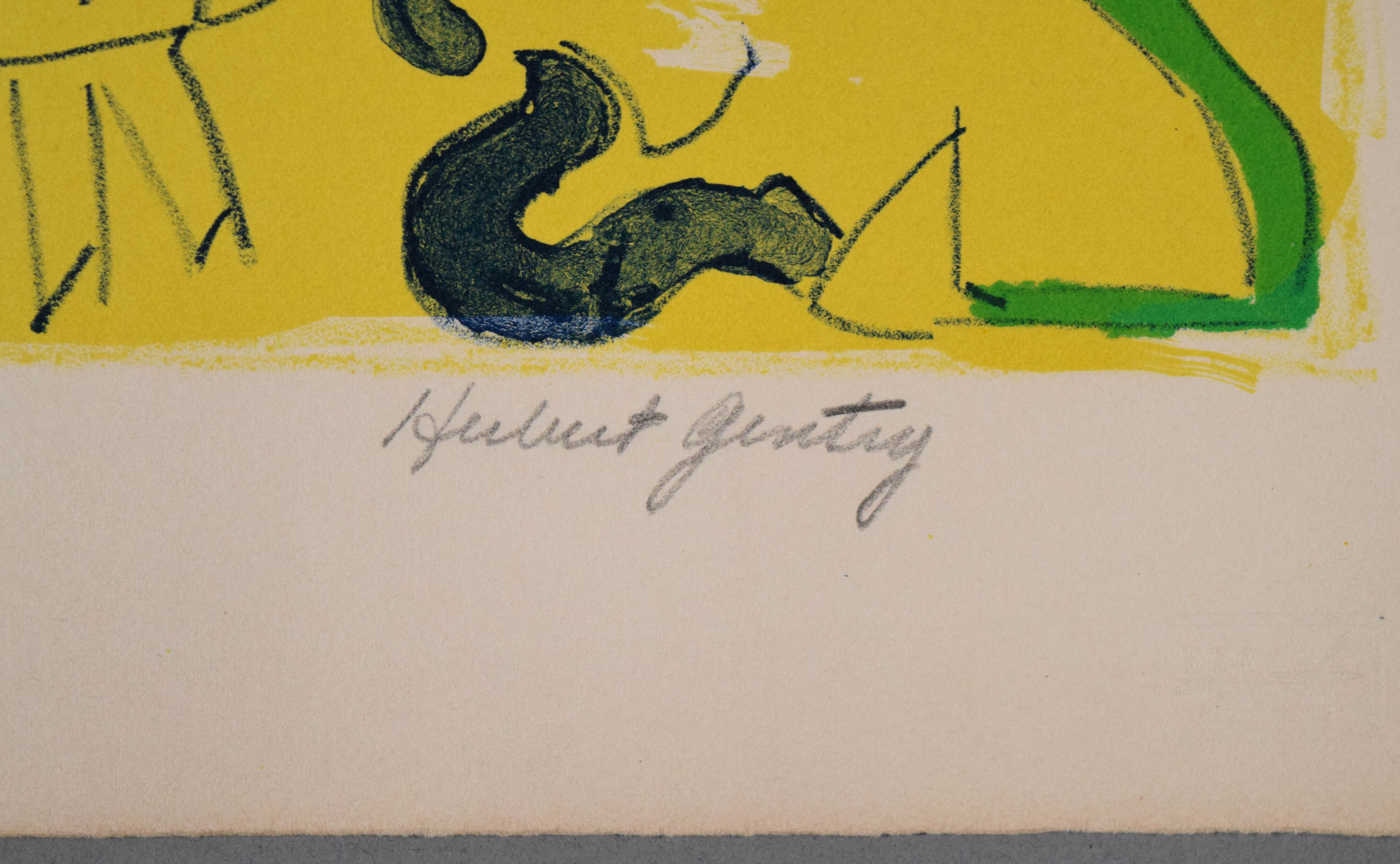 Herbert Gentry Color Lithograph Faced Faces