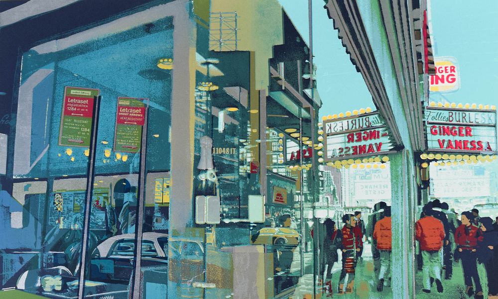 Lot 259: C. J. Yao Serigraph Photorealist City Scene 1980
